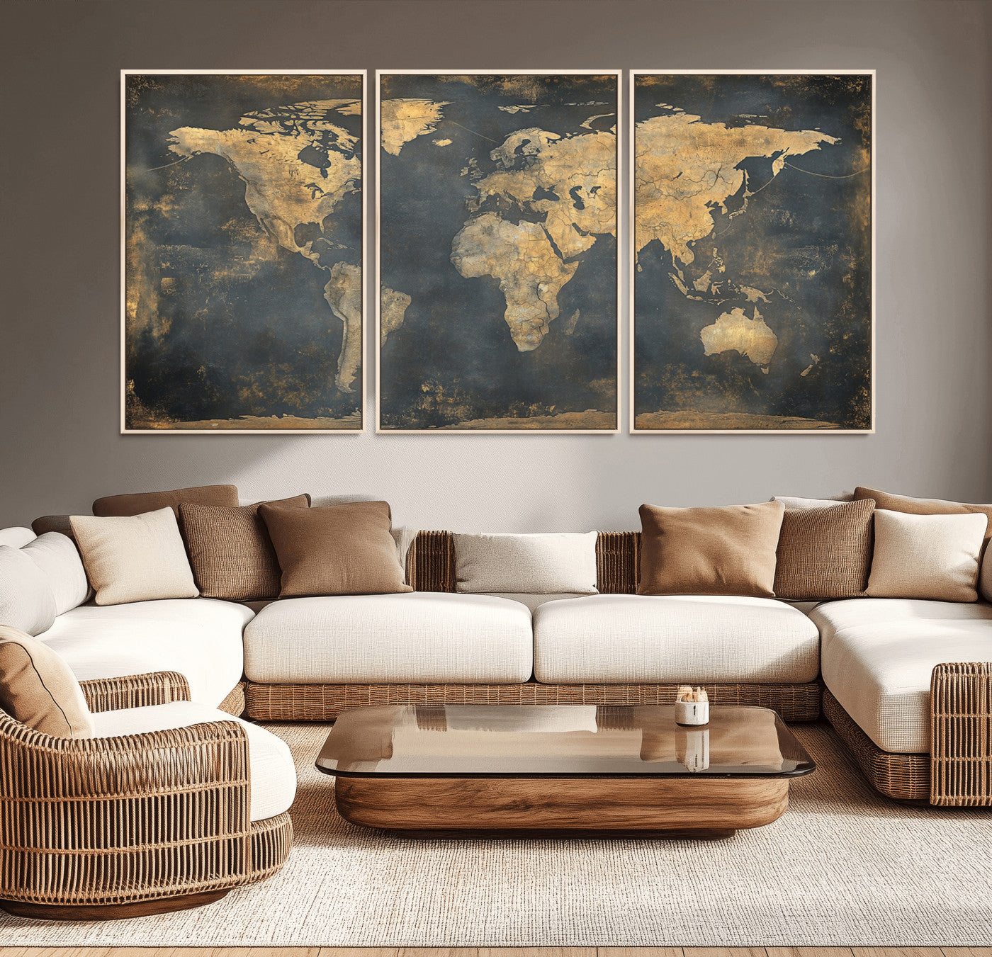 54473-MGV-CV-36X24-Push Pin World Map Canvas Print – Travel Tracker Wall Art for Couples, Perfect Anniversary Gift for Home or Office Decor