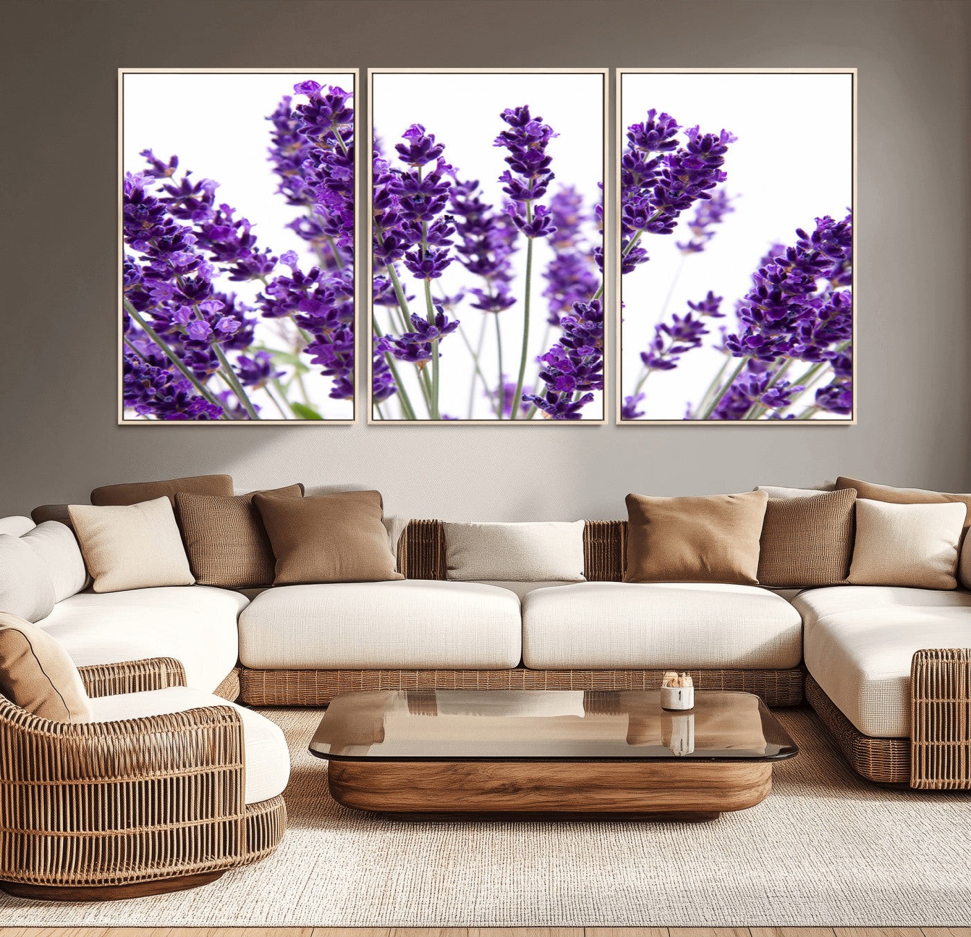 -Lavender Flower Wall Art Canvas Print