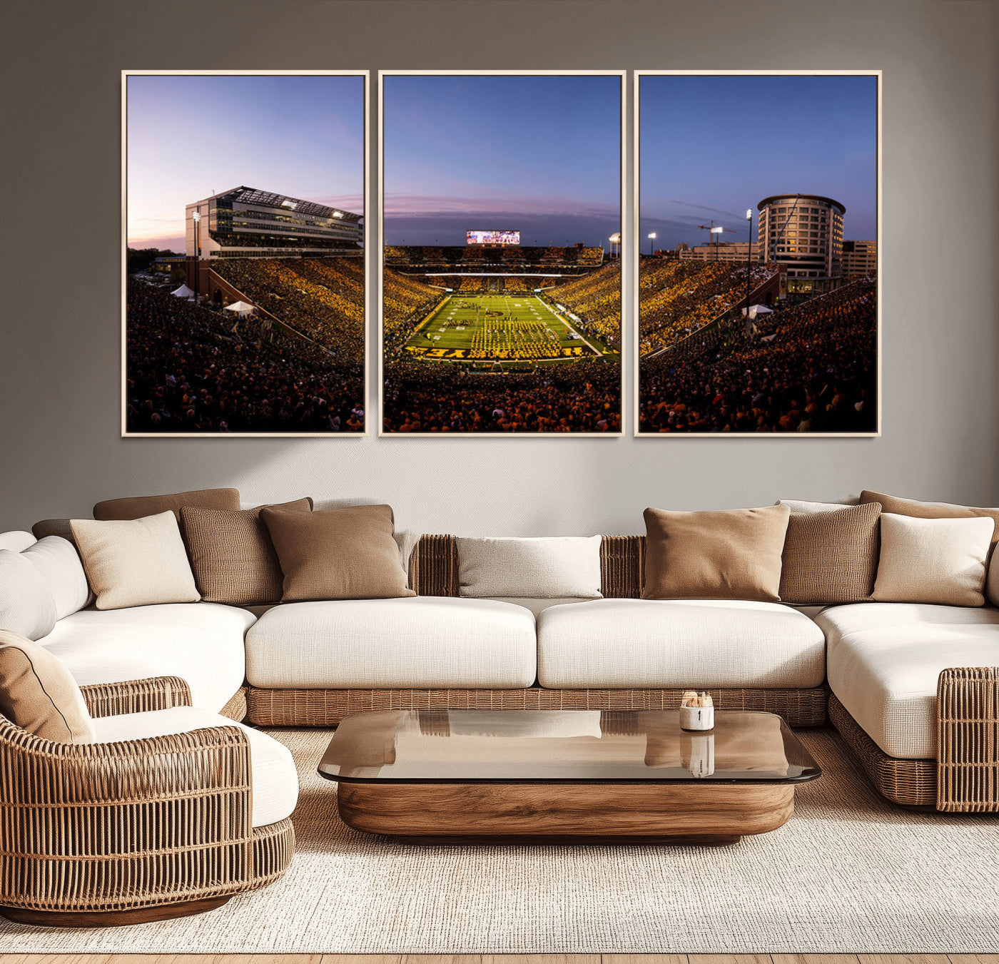 MGV-FC-60X30-3P - Iowa Hawkeyes Kinnick Stadium Wall Art Canvas Print, Framed Iowa Hawkeyes Kinnick Stadium Canvas
