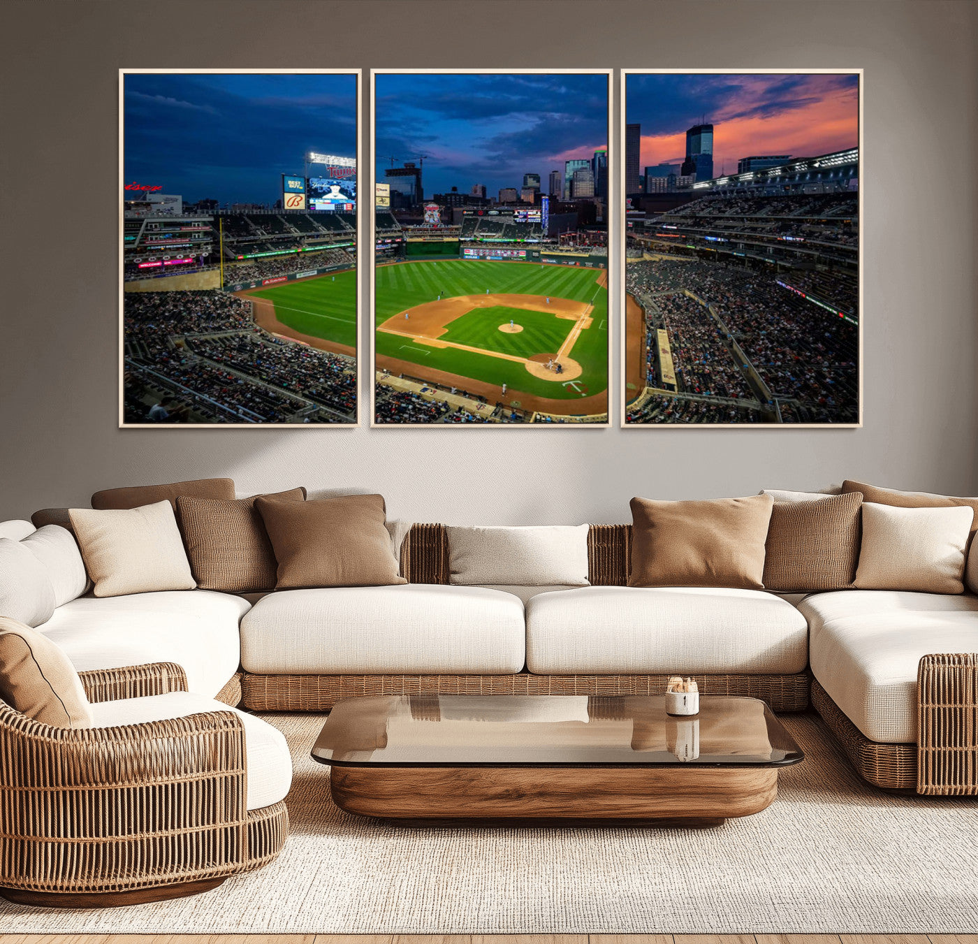 68222753-MGV-CV-36X24-Target Field Wall Art Canvas Print – Baseball Stadium Minneapolis Major League Baseball Iconic Artwork for home, office