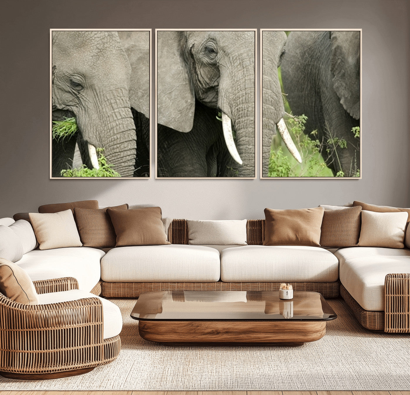 39051-MGV-CV-36X24-Wild Elephant Wall Art Canvas Print