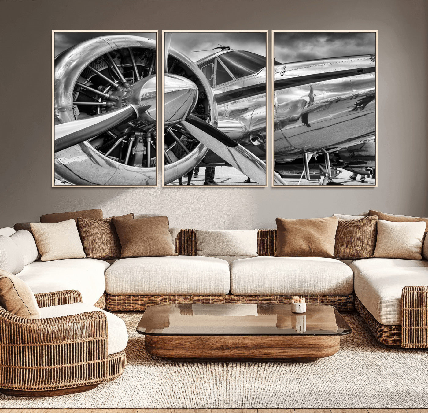 40672-MGV-CV-36X24-Vintage Antique Airplane Wall Art Canvas Print