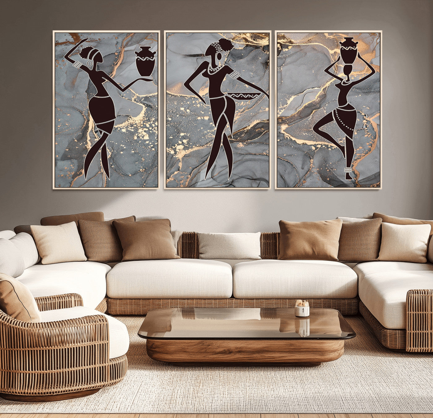 25097-MGV-CV-36X24-Abstract African Womens Art Canvas Print