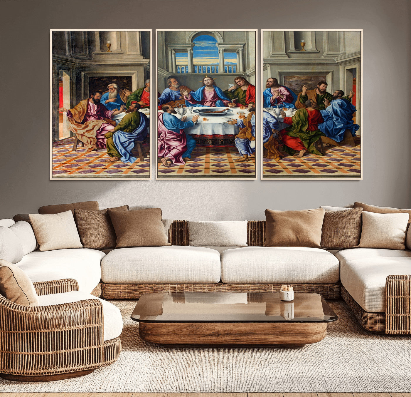 18691-MGV-CV-36X24-The Last Supper Multi Panel Canvas Wall Art