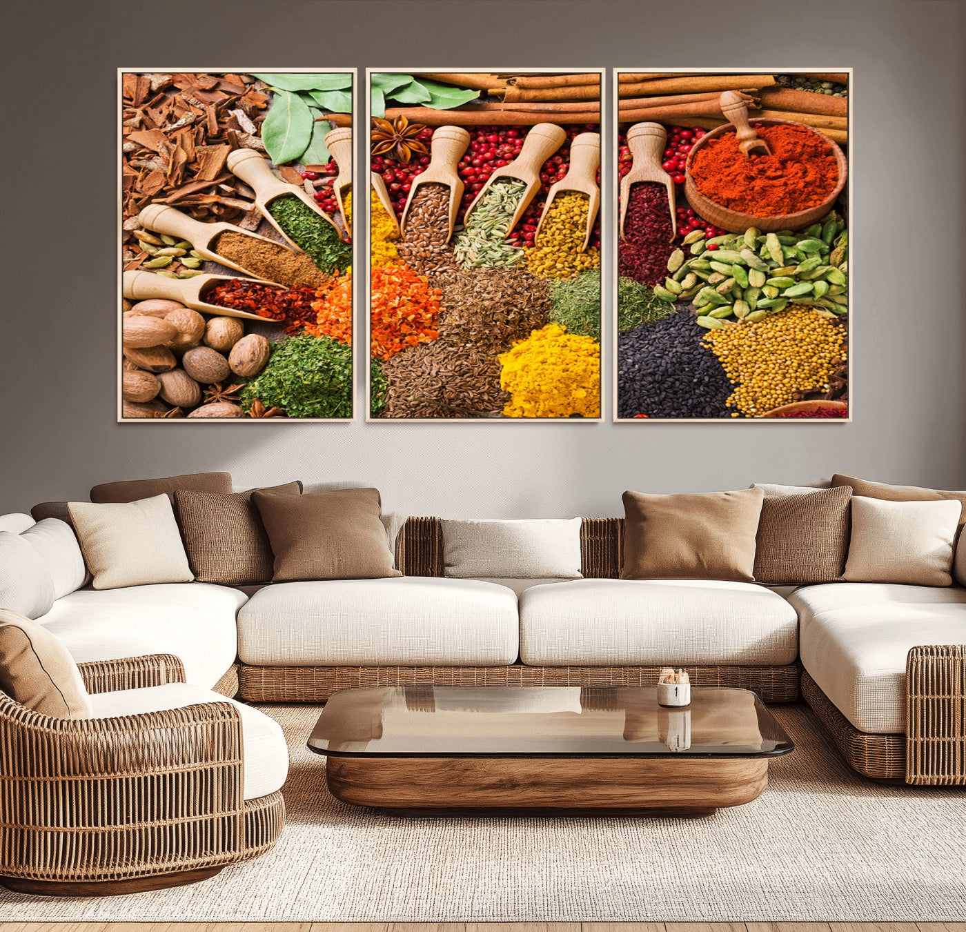 MGV-FC-60X30-3P - Spices Kitchen Wall Art Canvas Print