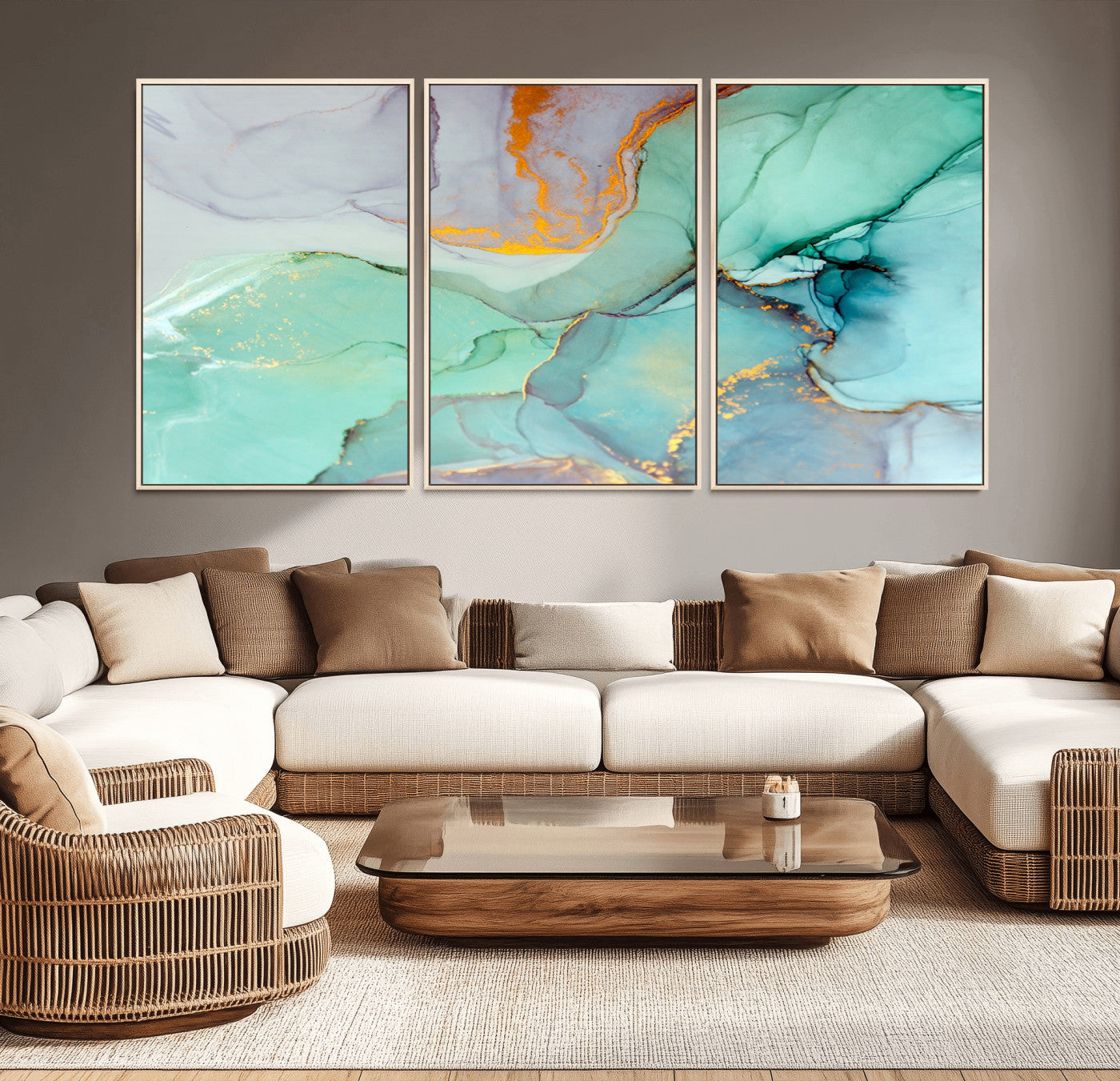 36934-MGV-CV-36X24-Colorful Marble Fluid Effect Canvas Wall Art Print