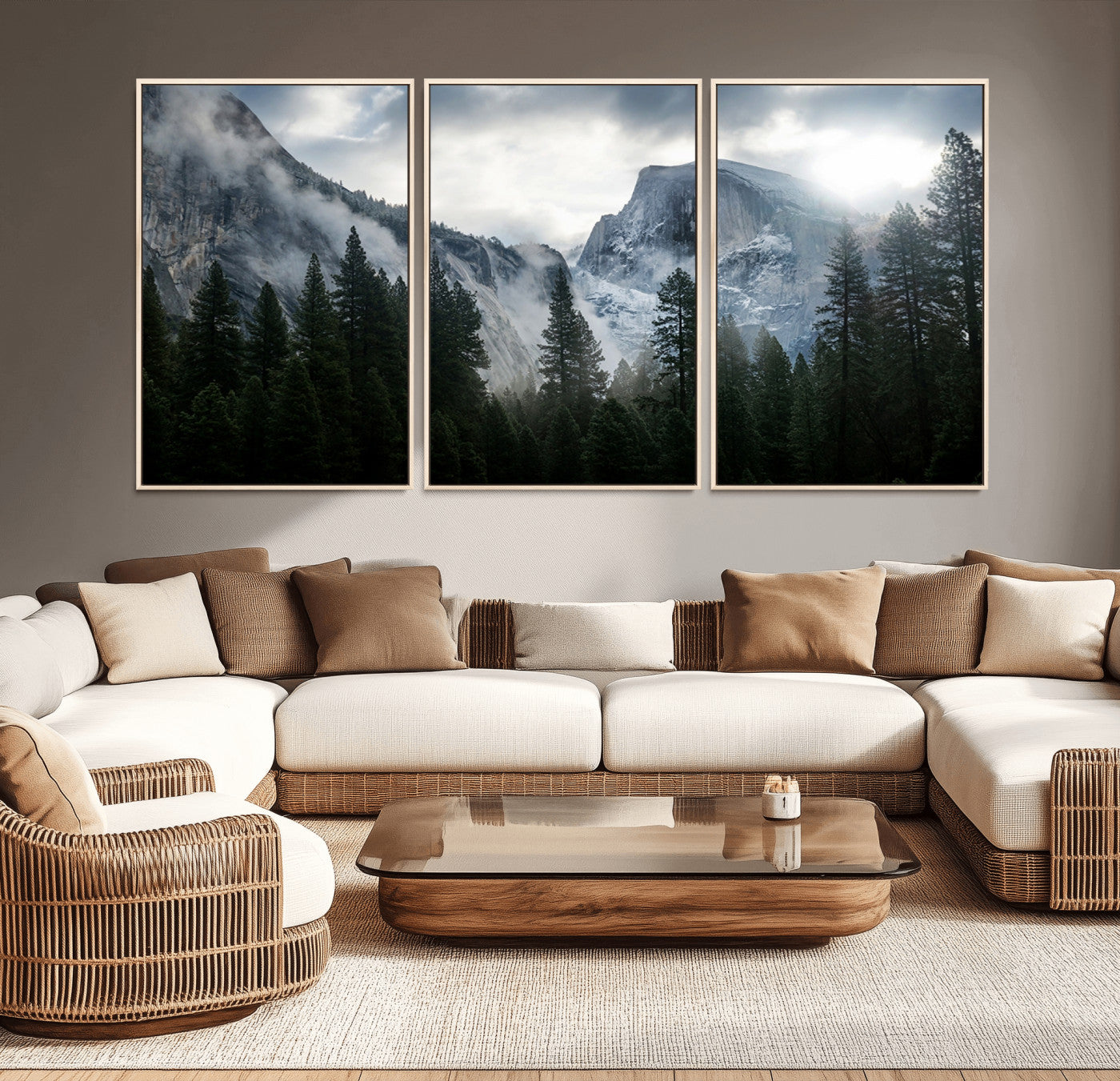 98725-MGV-CV-36X24-Wall Art Foggy Forest Landscape Canvas Print