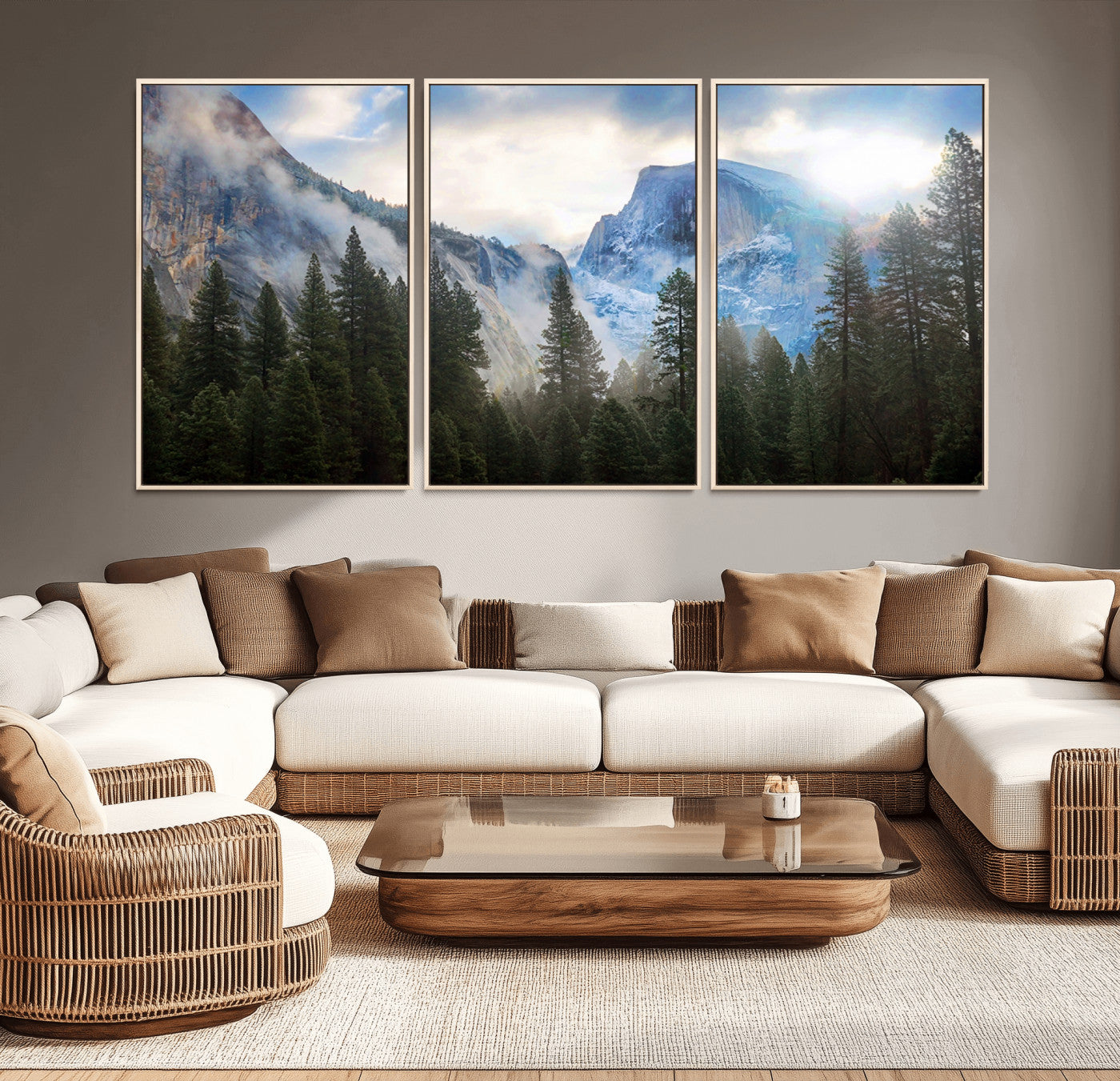 44943-MGV-CV-36X24-Half Dome Yosemite Calinia Wall Art Canvas Print El Capitan