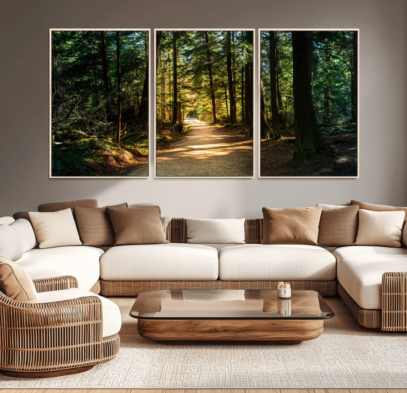 MGV-FC-60X30-3P - Natural Landscape Wall Art Relaxing Forest Canvas Print
