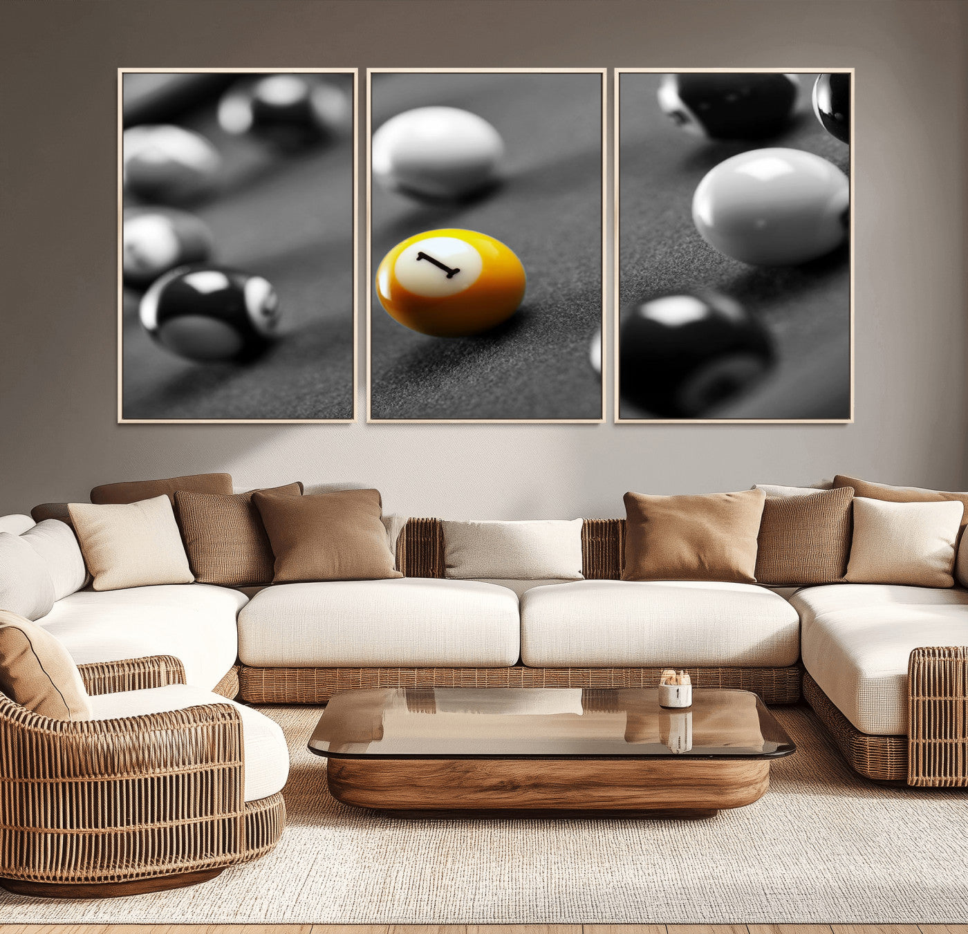 16722-MGV-CV-36X24-Wall Art Pool Table and Balls Canvas Print