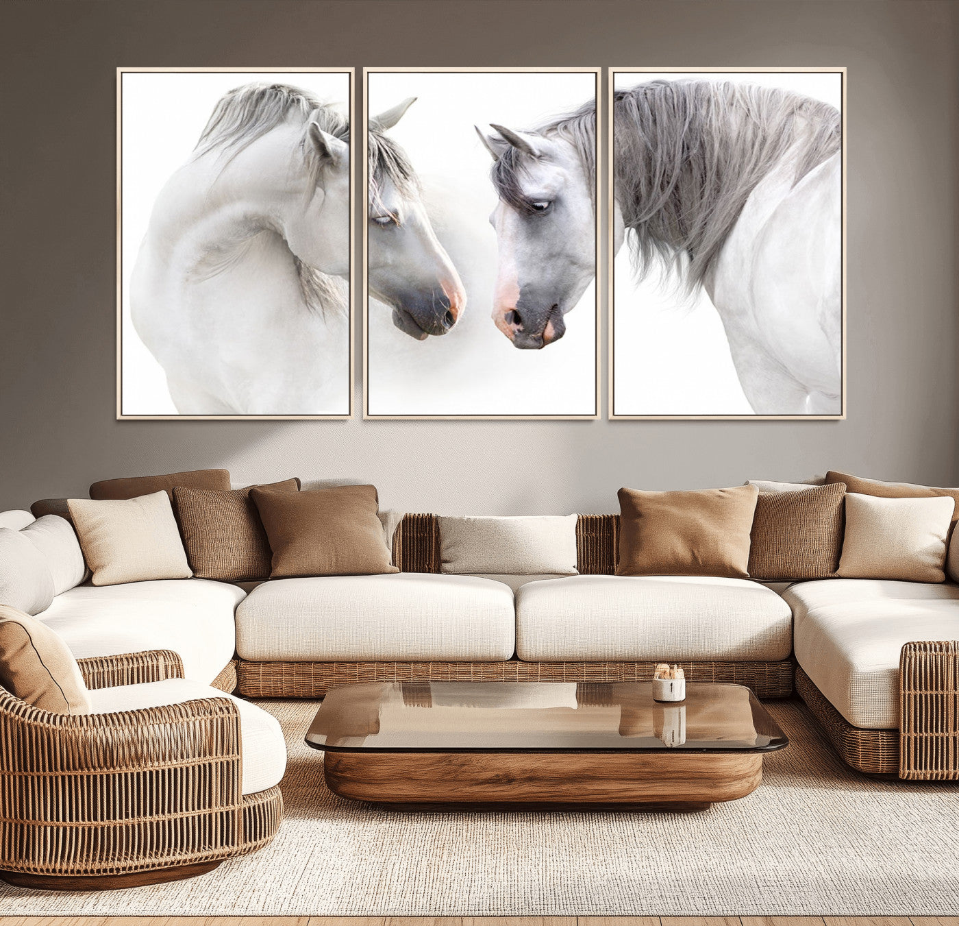 81129-MGV-CV-36X24-White Horse Wall Art Animal Canvas Print