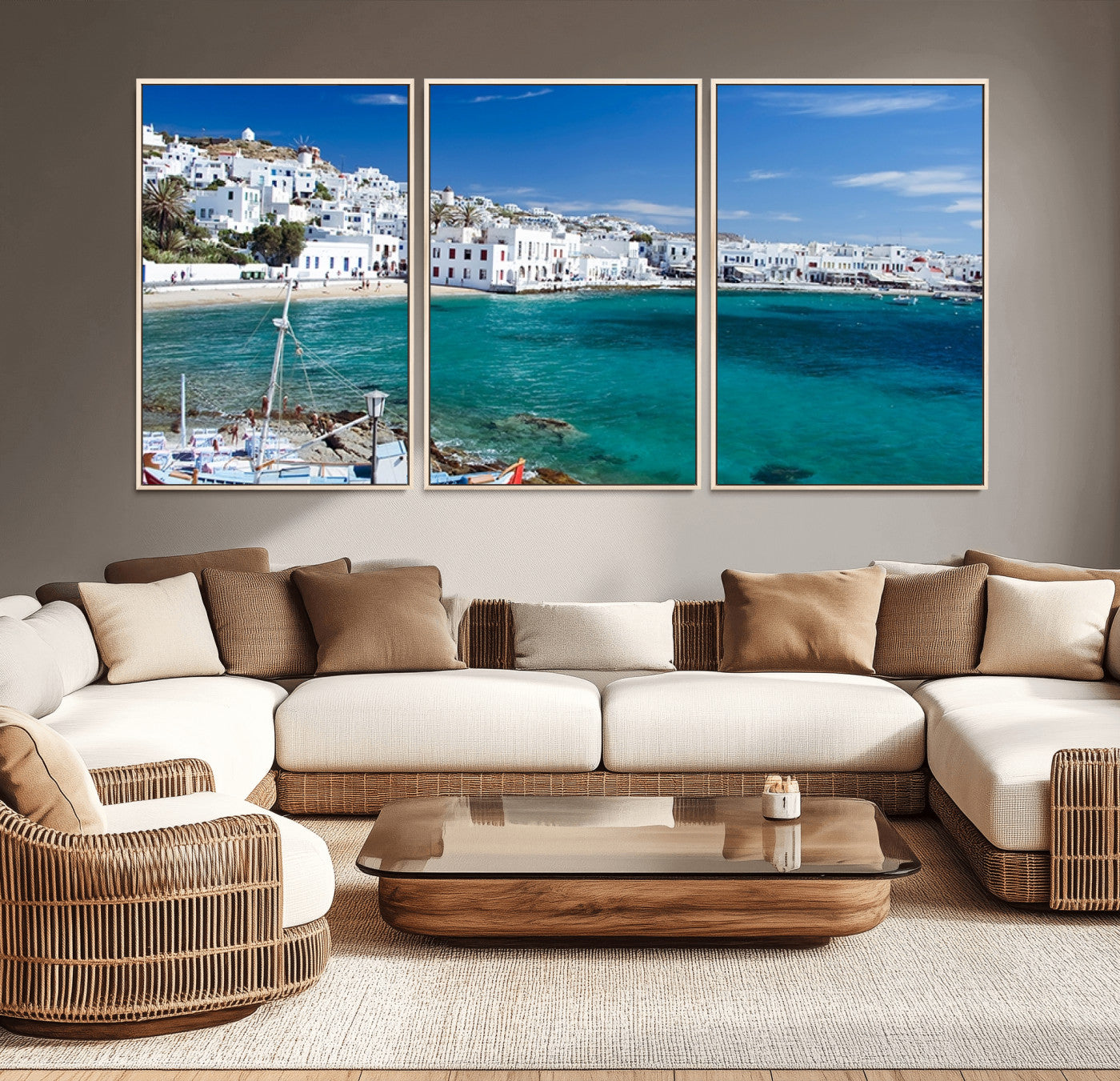 MGV-FC-60X30-3P - Santorini Wall Art Canvas Print