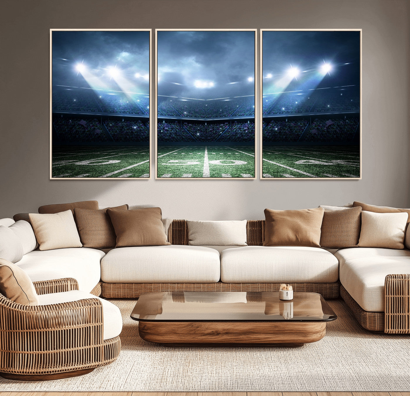 74741-MGV-CV-36X24-American Football Stadium Wall Art Canvas, American Football Stadium Canvas Print