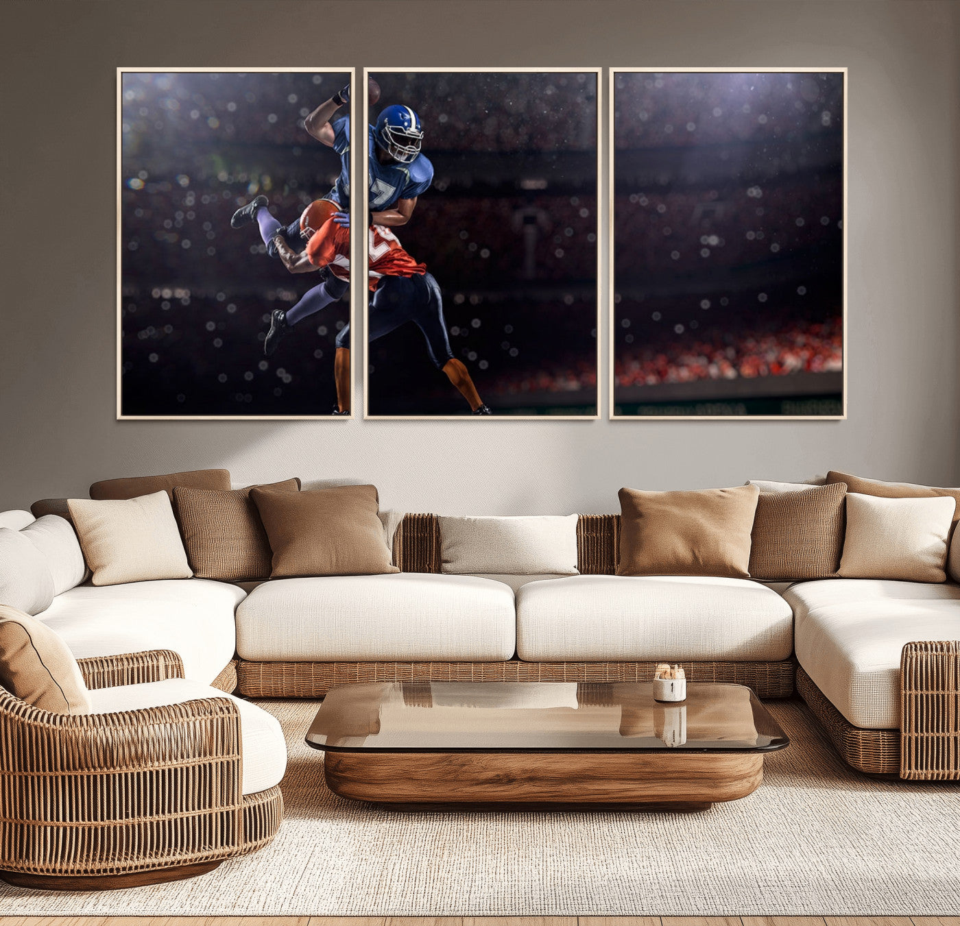 68009-MGV-CV-36X24-American Football Wall Art Canvas Print, Stadium Sport Wall Art Print