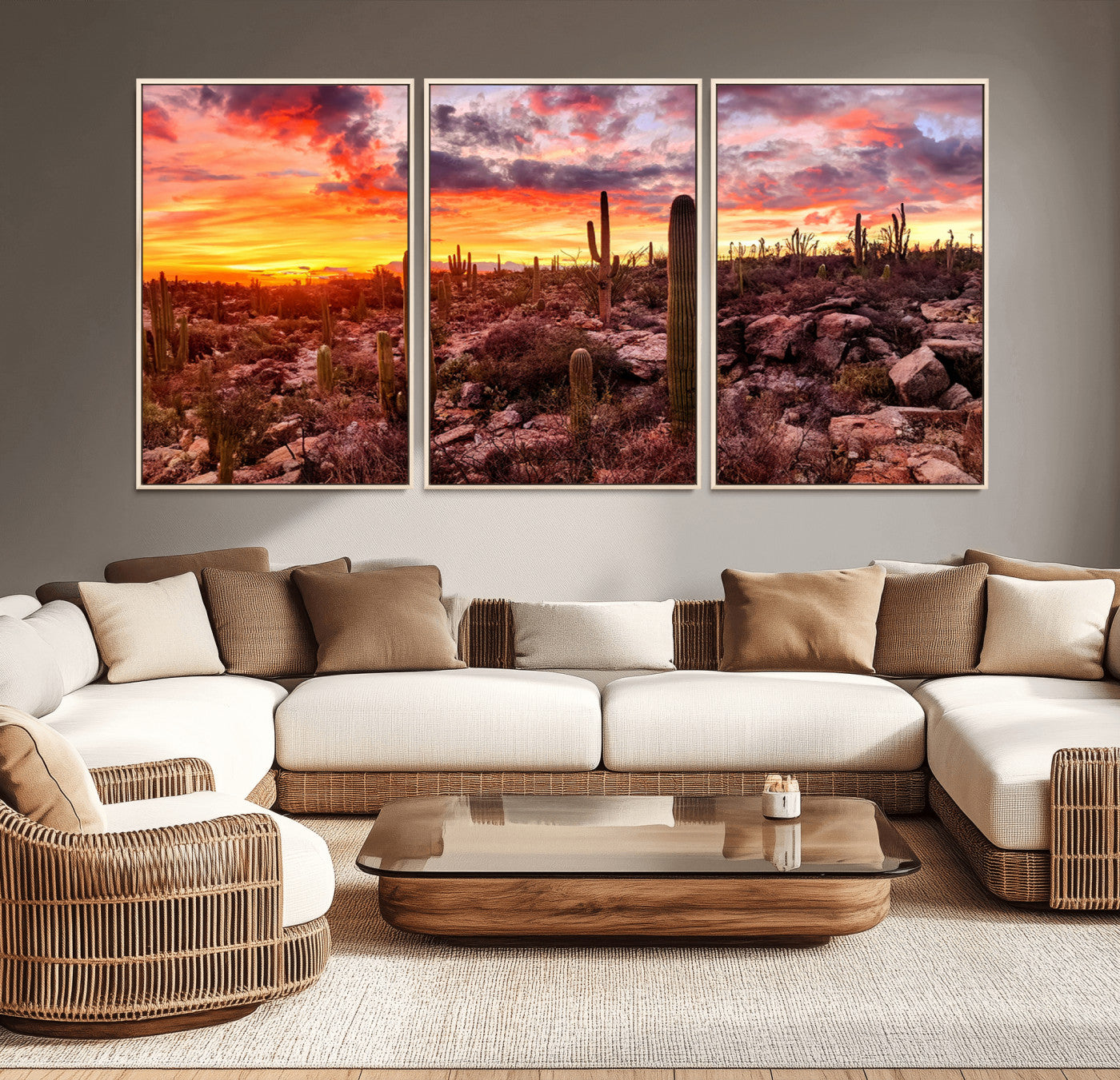 MGV-FC-60X30-3P - Arizona Desert Print, Western Cowboy Wall Art Print