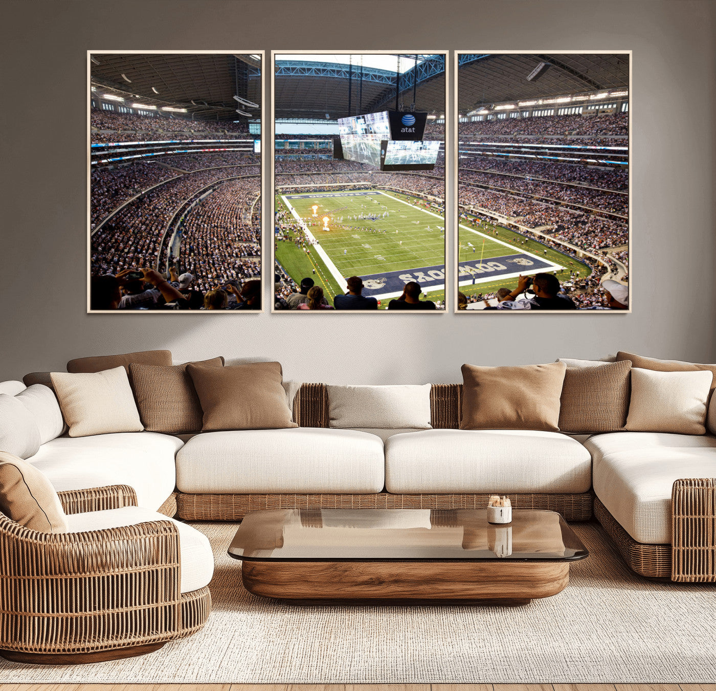 82096-MGV-CV-36X24-Dallas Cowboys Football Team Print - Arlington AT&T Stadium Wall Art Canvas Print