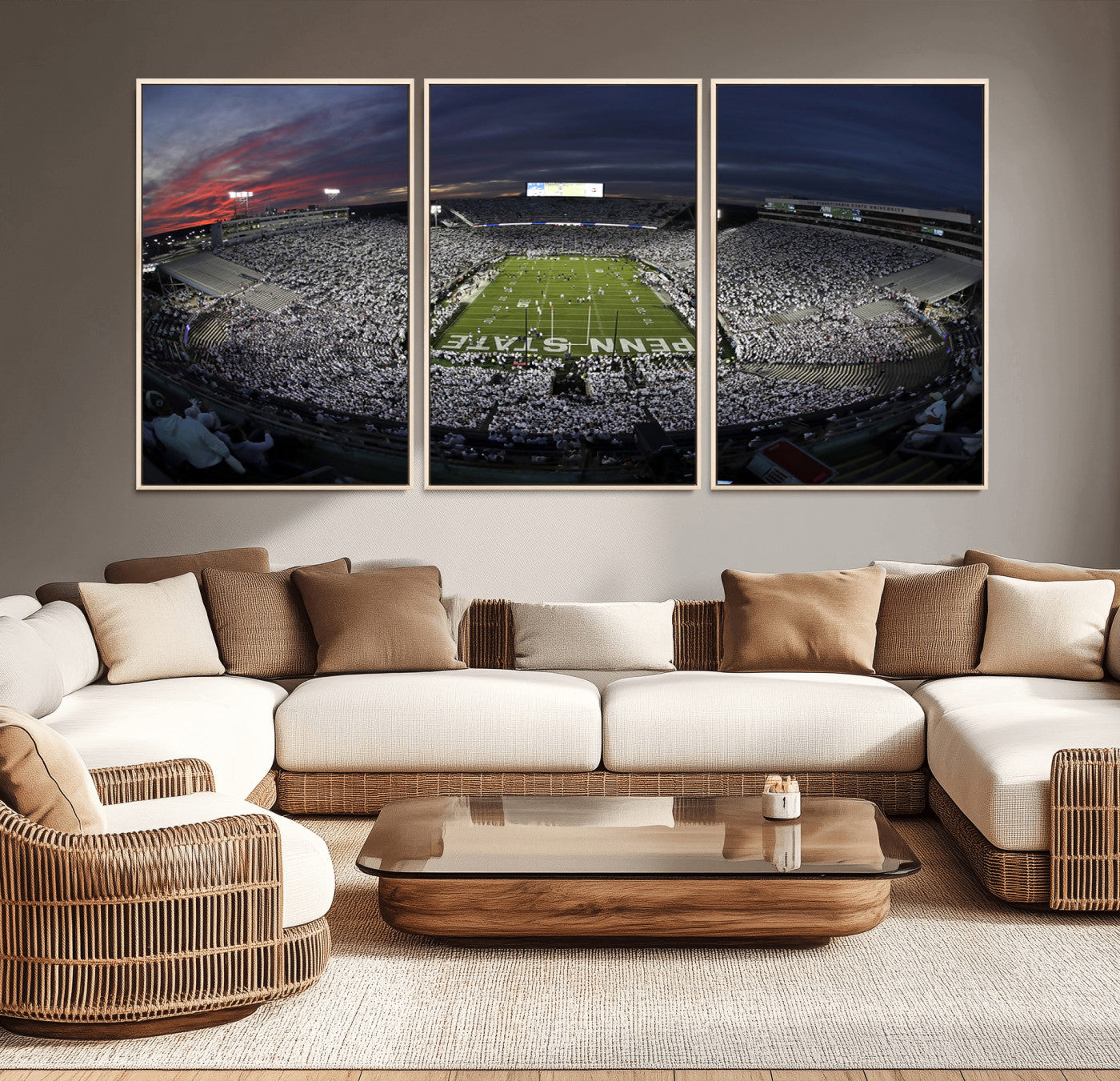 MGV-FC-60X30-3P - Penn State University Nittany Lions Football Team Print - University Park Beaver Stadium Wall Art