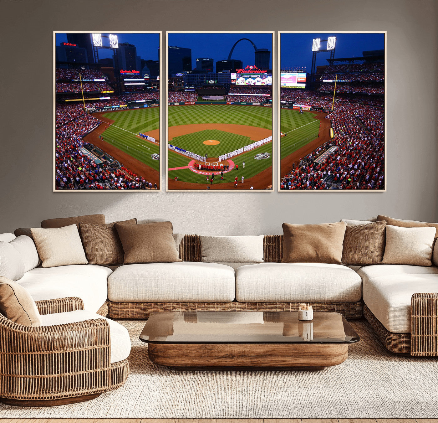 11925-MGV-CV-36X24-St. Louis Cardinals Baseball Team Print - Busch Stadium Wall Art Canvas Print