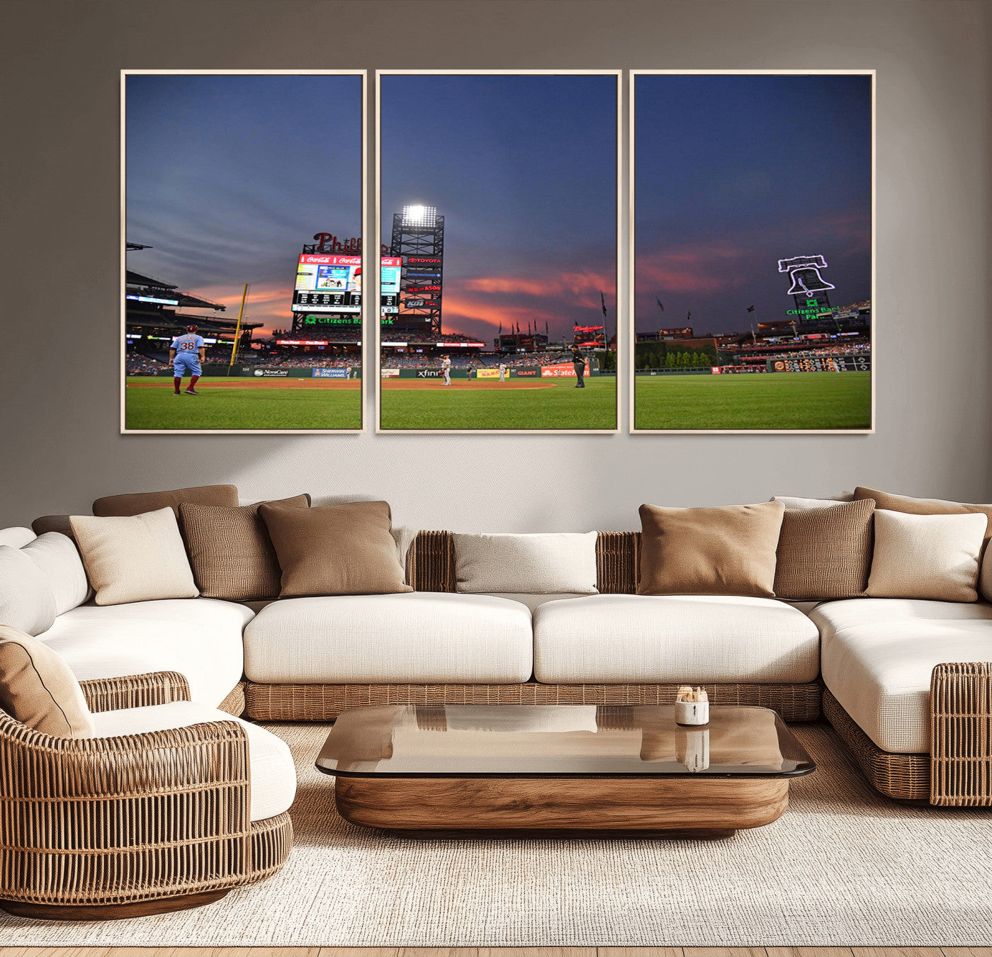 22594-MGV-CV-36X24-Philadelphia Phillies Baseball Print - Philadelphia Citizens Bank Park Stadium Wall Art, Phillies