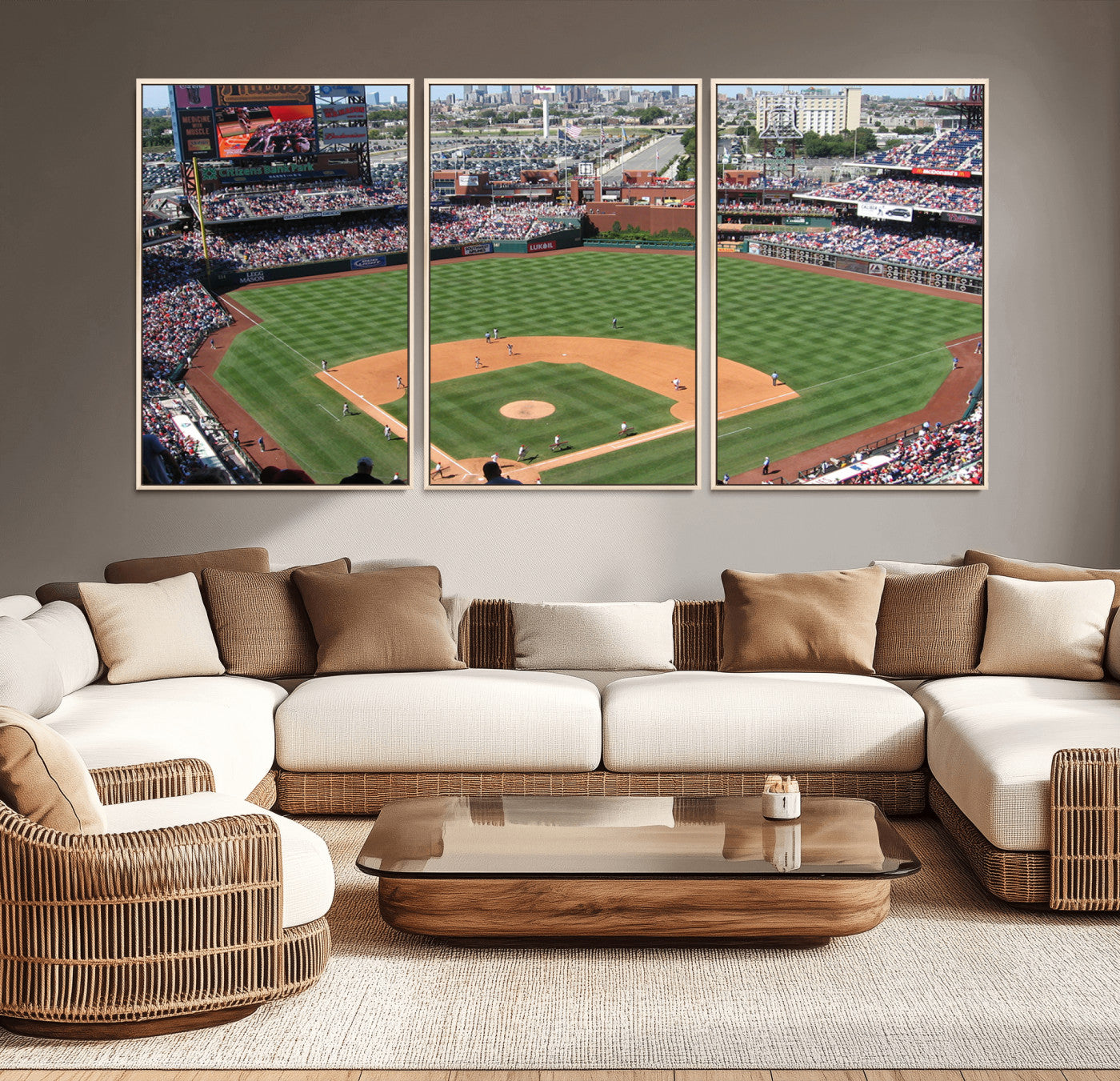MGV-FC-60X30-3P - Philadelphia Phillies Baseball Team Print - Philadelphia Citizens Bank Park Stadium Wall Art Canvas