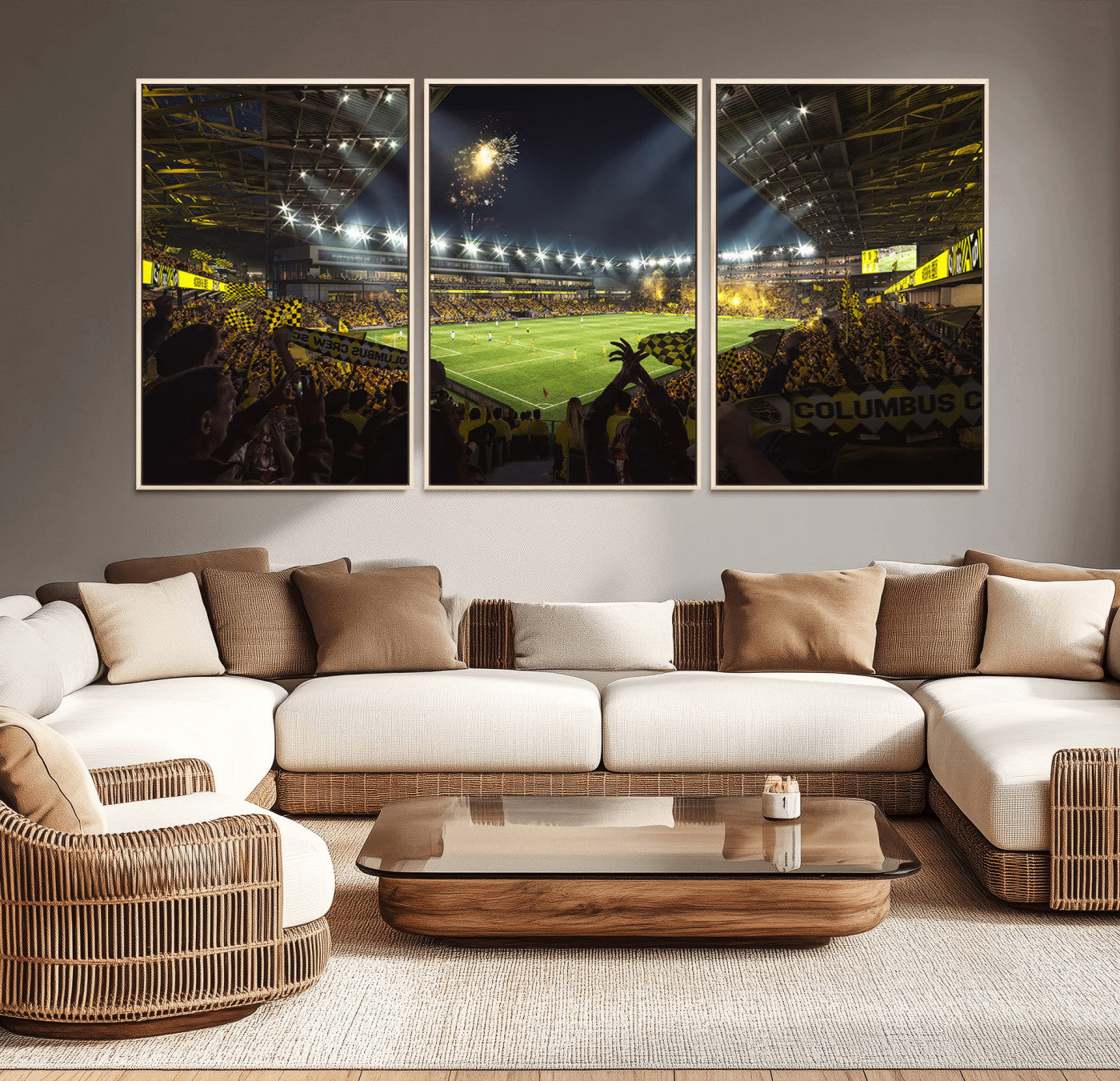 MGV-FC-60X30-3P - Columbus Crew Soccer Team Print - Columbus Crew Stadium Wall Art Canvas Print