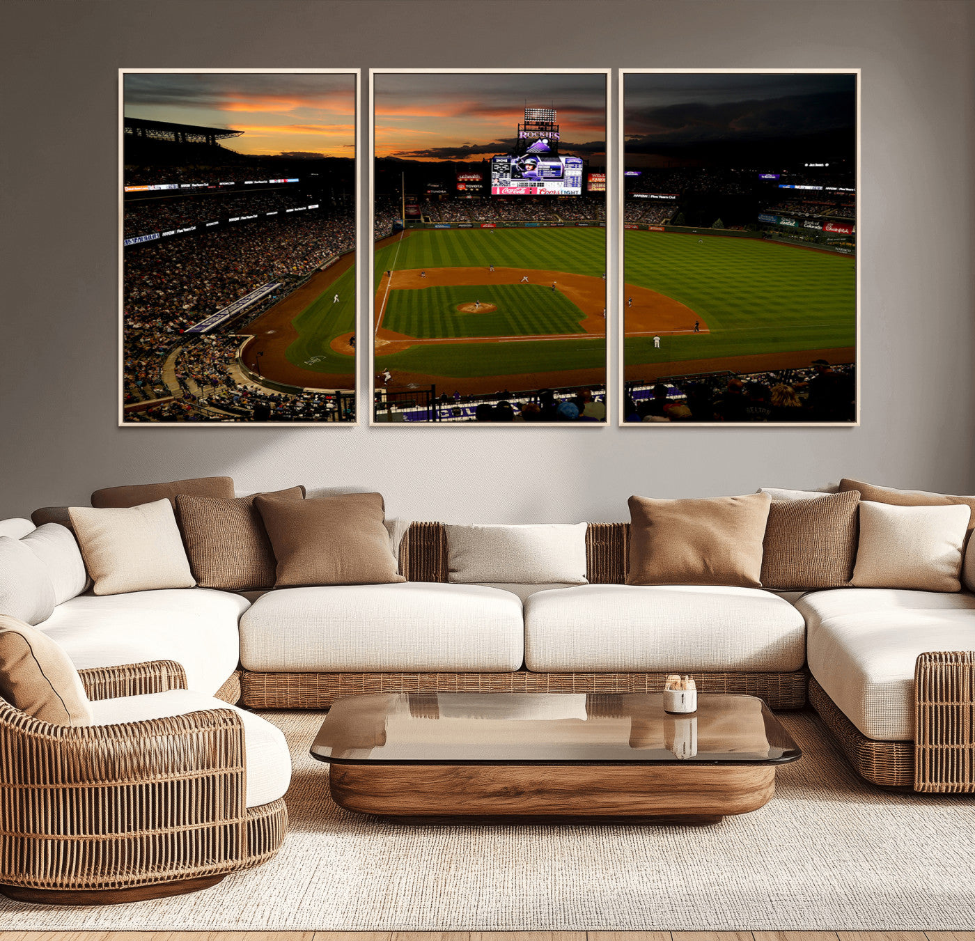MGV-FC-60X30-3P - Colorado Rockies Coors Field Wall Art Canvas Print - MLB Baseball Stadium