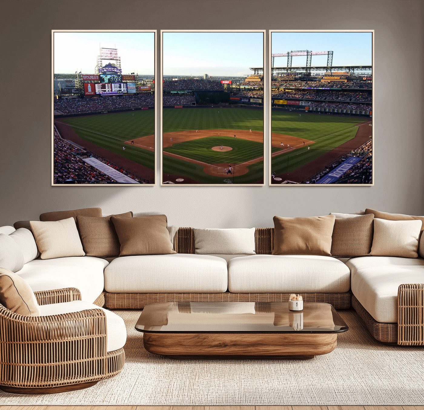 MGV-FC-60X30-3P - Colorado Rockies Coors Field Wall Art Canvas Print - MLB Baseball Stadium
