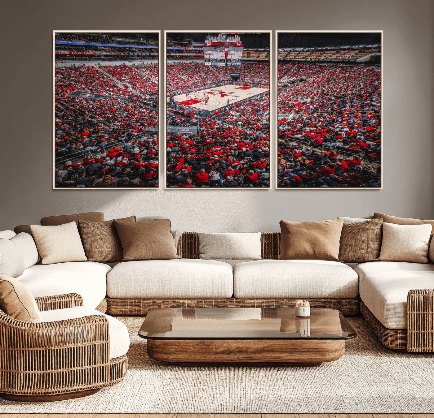 MGV-FC-60X30-3P - Louisville Cardinals Basketball Print Canvas - Louisville KFC Yum Center Arena Wall Art Canvas Print