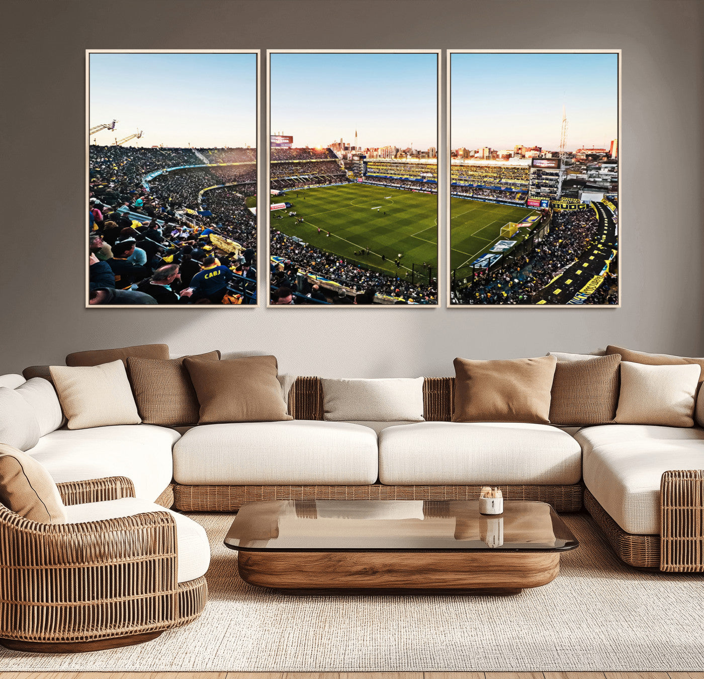 MGV-FC-60X30-3P - Boca Juniors Soccer Team Print - Buenos Aires Bombonera Stadium Wall Art Canvas Print