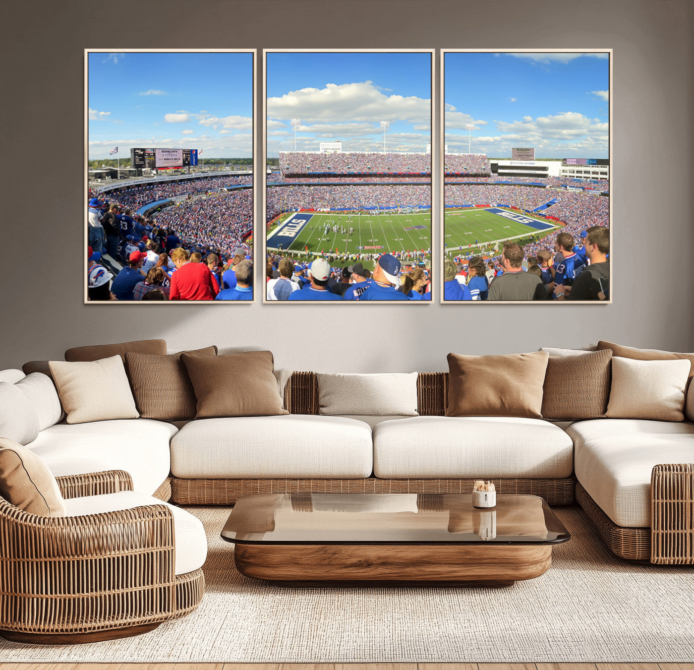 MGV-FC-60X30-3P - Buffalo Bills NFL Football Team Print - Buffalo Highmark Stadium Wall Art Canvas Print