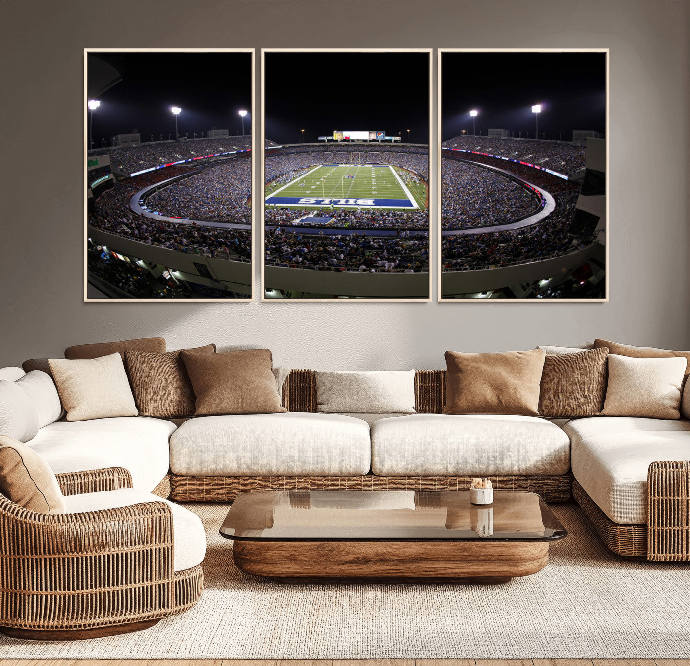 MGV-FC-60X30-3P - Buffalo Bills NFL Football Team Print - Buffalo Highmark Stadium Wall Art Canvas Print