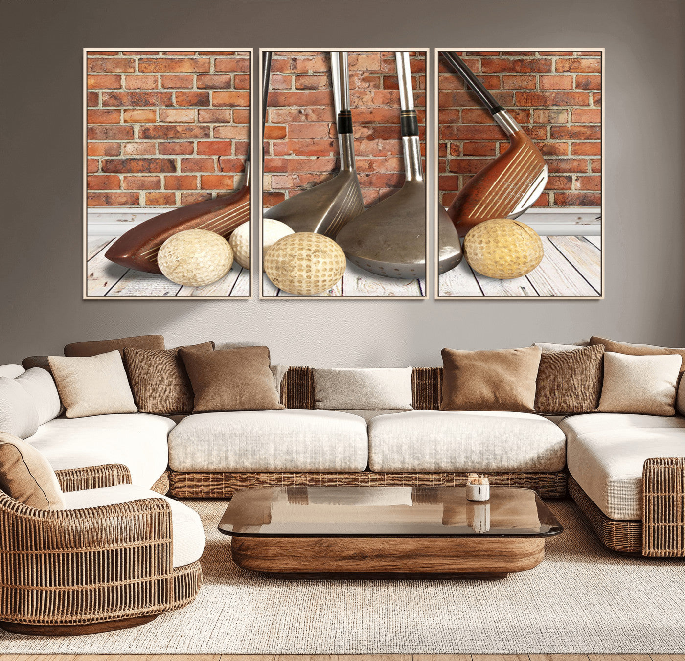 71818-MGV-CV-36X24-Vintage Golf Ball Wall Art Canvas Print | Golf Decor for Man Cave or Office | Ready to Hang and