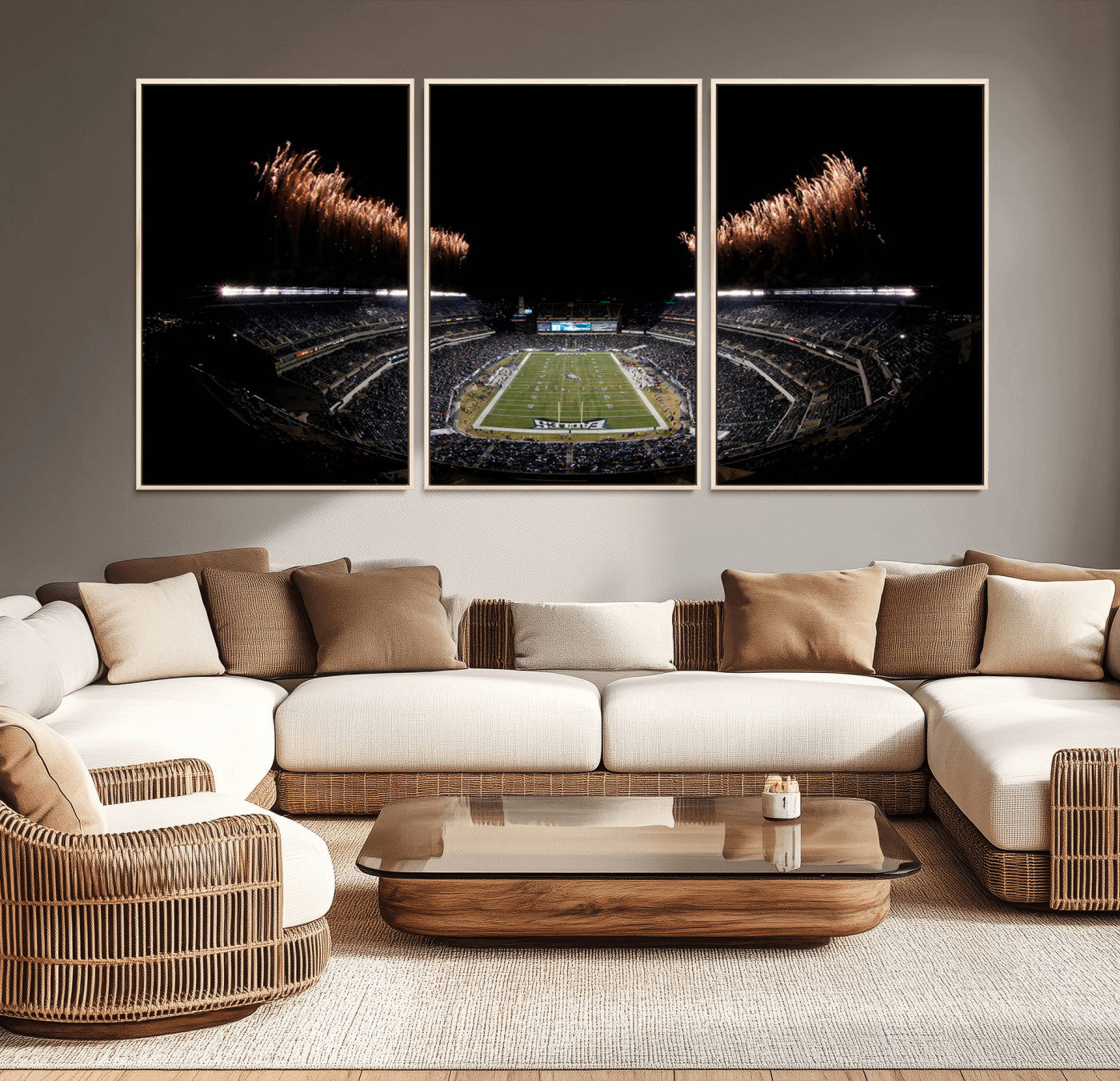 MGV-FC-60X30-3P - Eagles Field Stadium Wall Art | Philadelphia Eagles Football Team Print - Philadelphia Lincoln