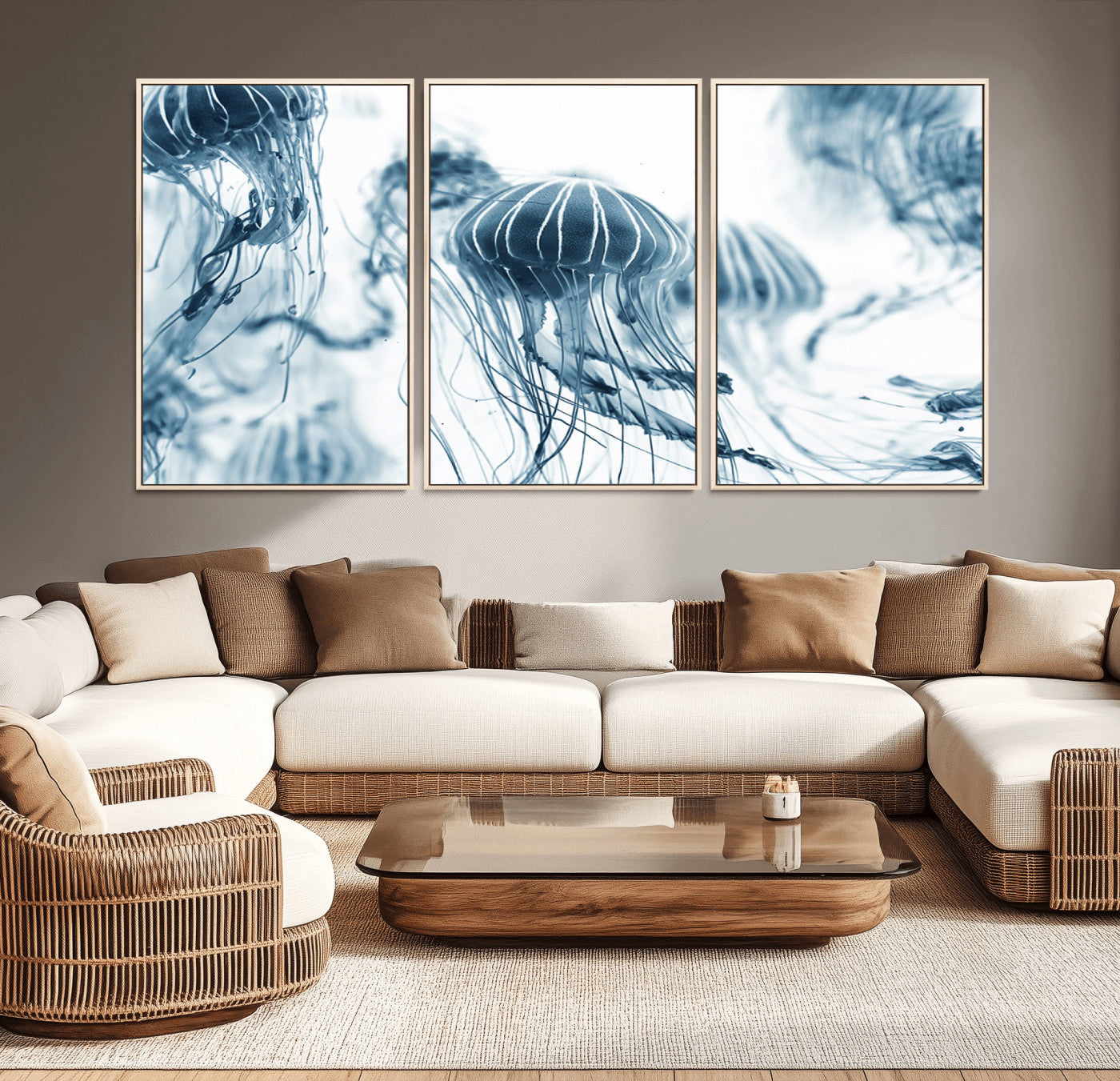 MGV-FC-60X30-3P - Abstract Jellyfish Canvas Print Wall Art
