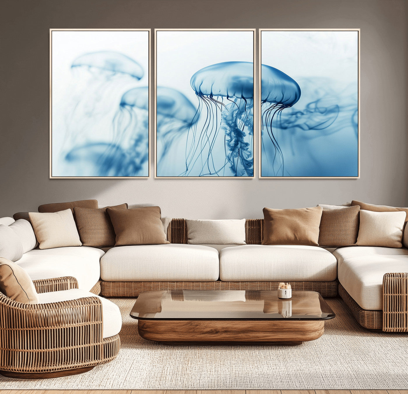 87333-MGV-CV-36X24-Blue Jellyfish Wall Art Canvas Print