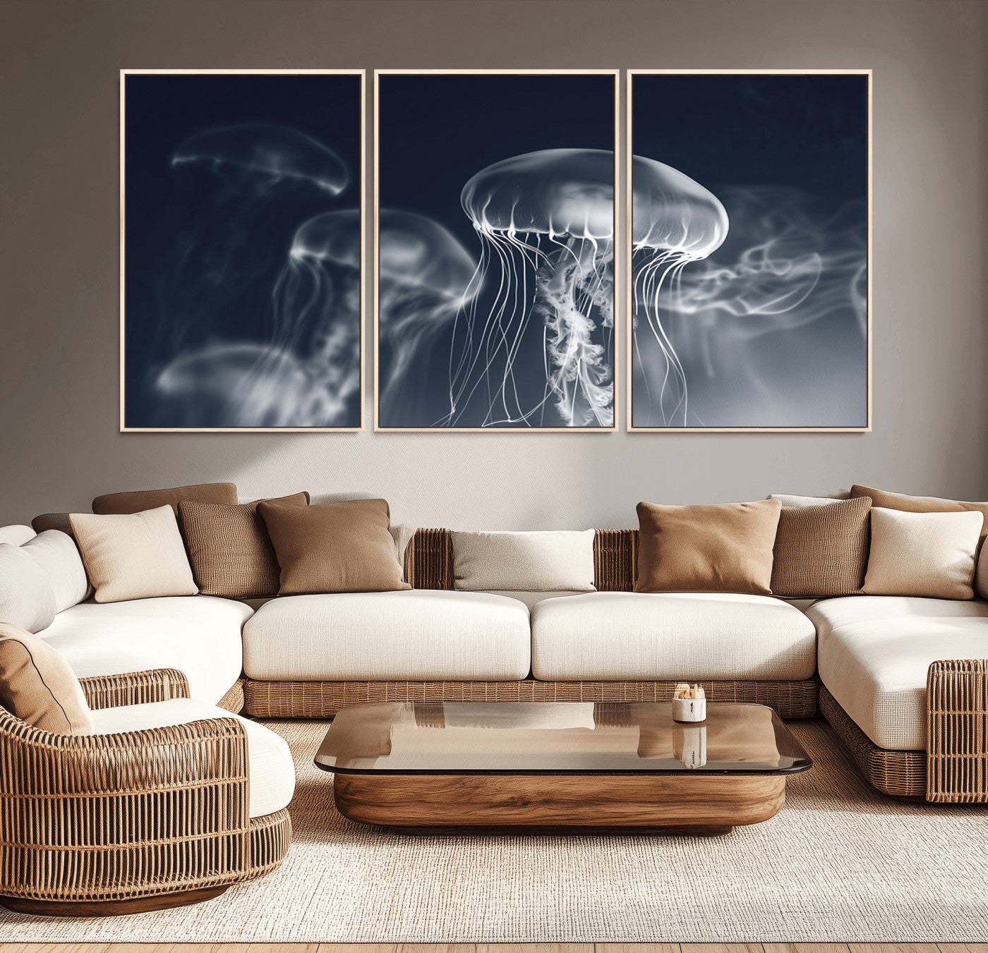 79301-MGV-CV-36X24-Jellyfish Wall Art Canvas Print, Modern Abstract Jellyfish Wall Decor