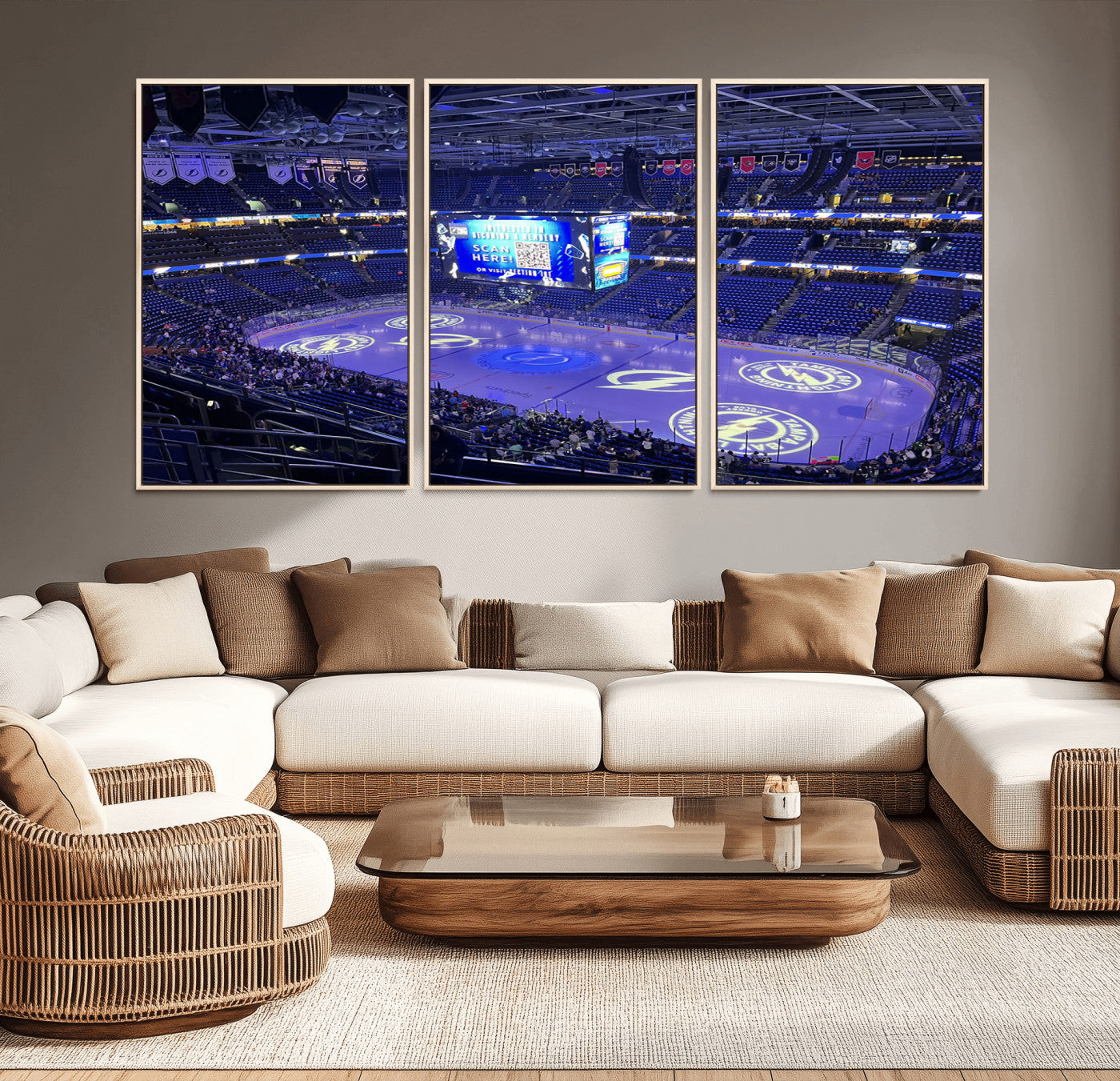 43392-MGV-CV-36X24-Amalie Arena Florida Wall Art Canvas Print - NHL Hockey Stadium Print Wall Art