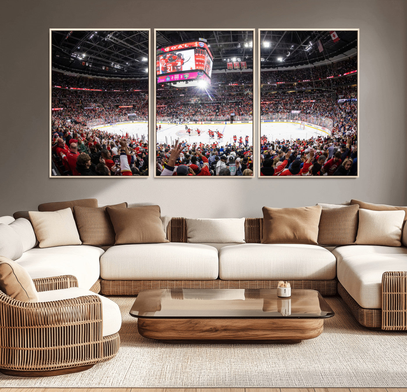 15750-MGV-CV-36X24-Amerant Bank Arena Wall Art Canvas Print - Basketball Arena Stadium Print