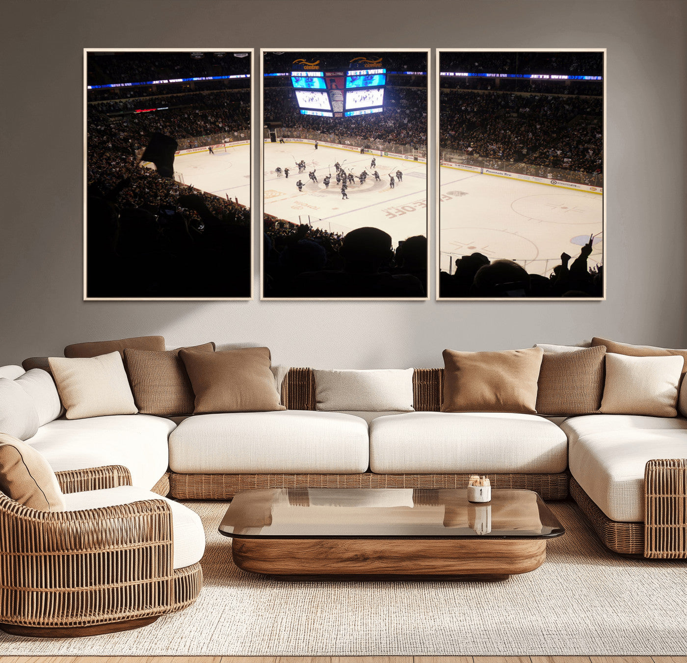 MGV-FC-60X30-3P - Canada Life Centre Wall Art | Winnipeg Jets Hockey Team Print Canvas | Ready to Hang | Winnipeg Wall