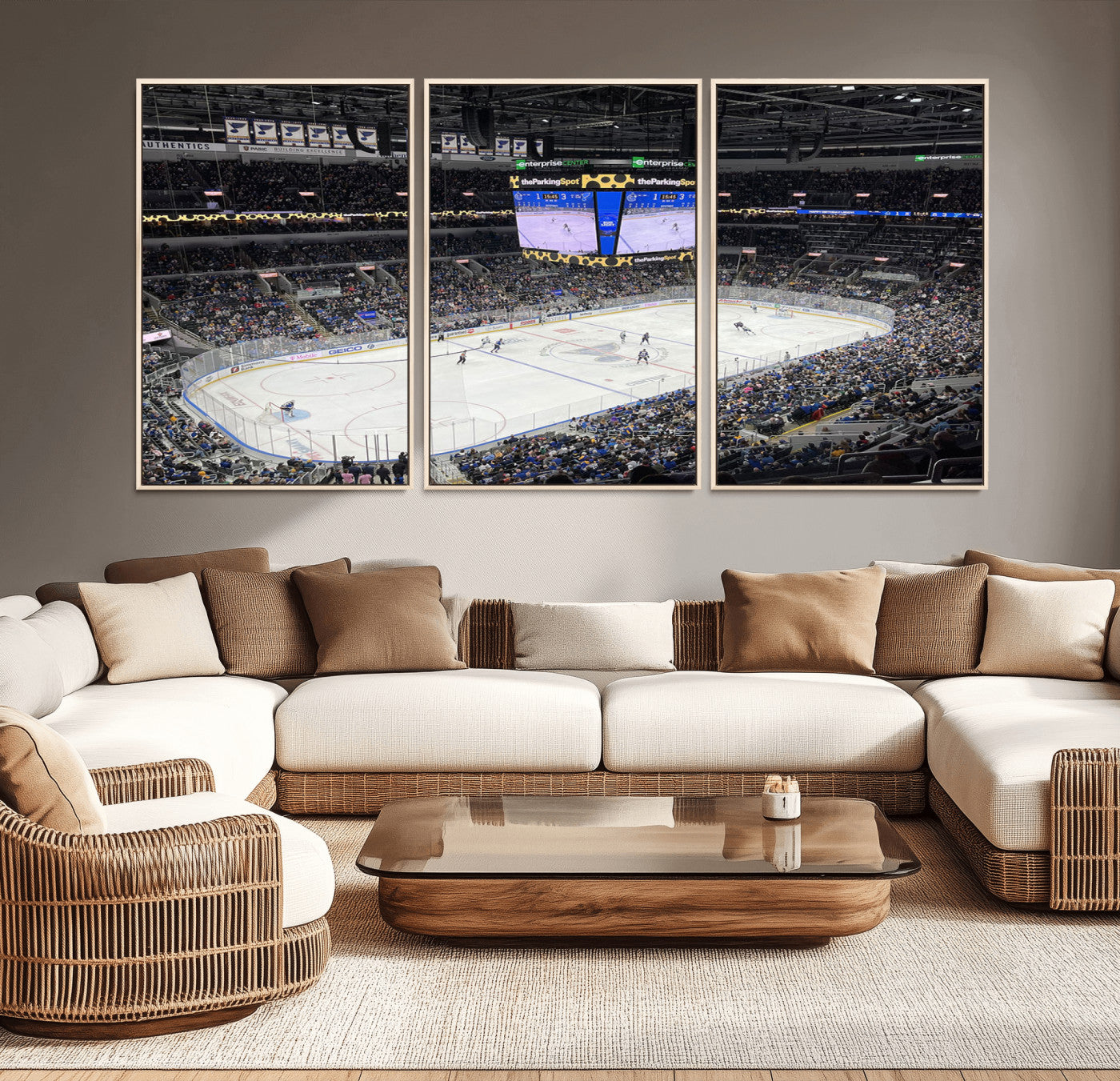 MGV-FC-60X30-3P - Enterprise Center Missouri St. Louis Blues Hockey Stadium Wall Art Canvas Print