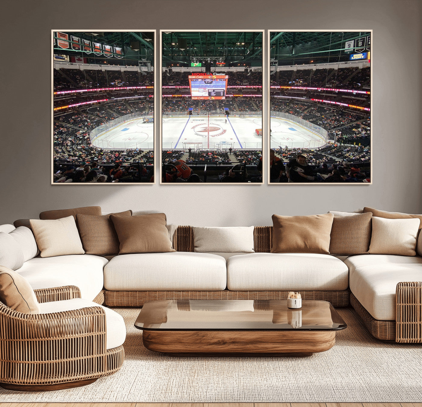 67106-MGV-CV-36X24-Honda Center California Anaheim Ducks Ice Hockey Stadium Canvas Print Wall Art