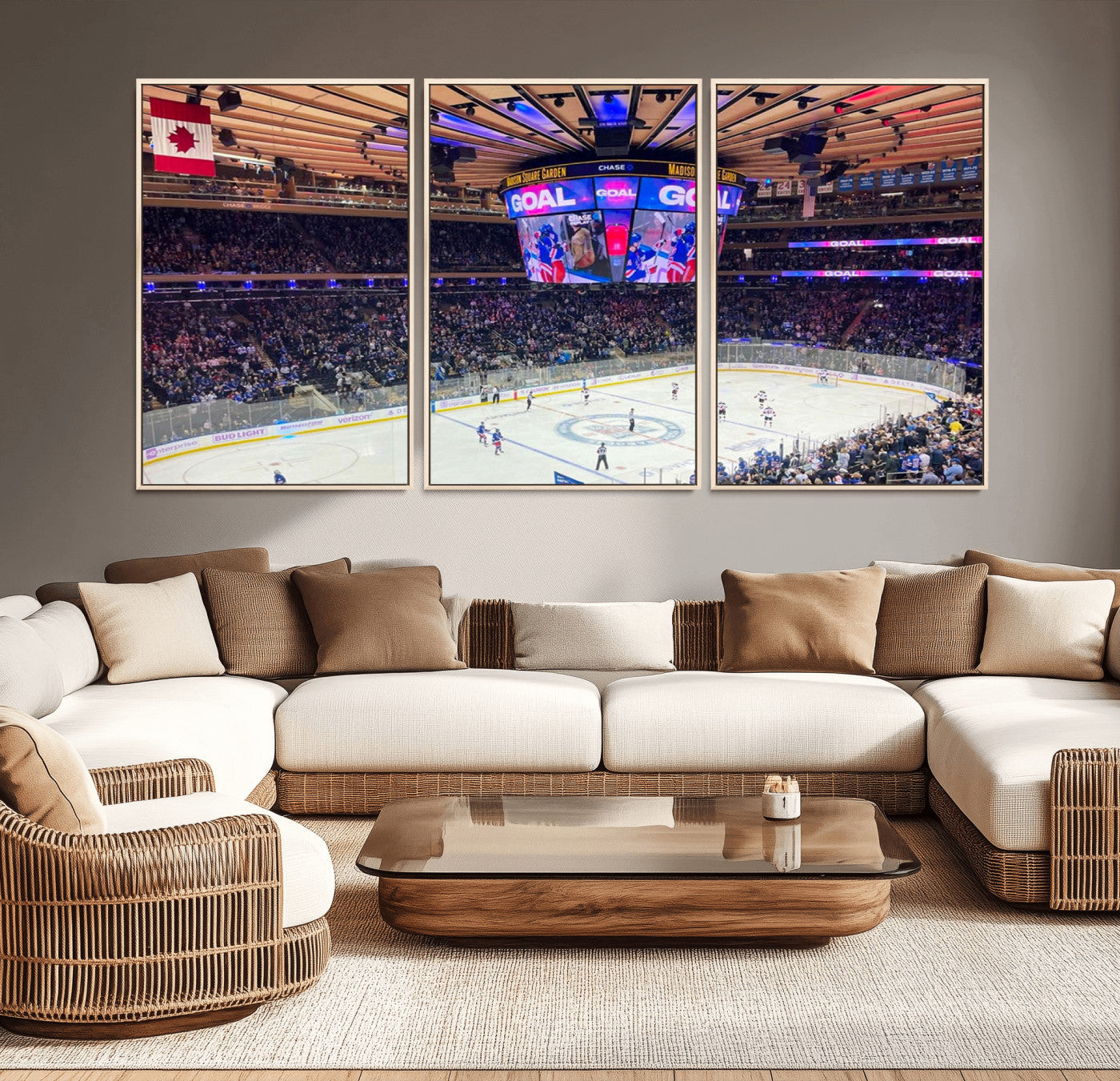 36401-MGV-CV-36X24-Madison New York Rangers Hockey Stadium Wall Art Canvas Print