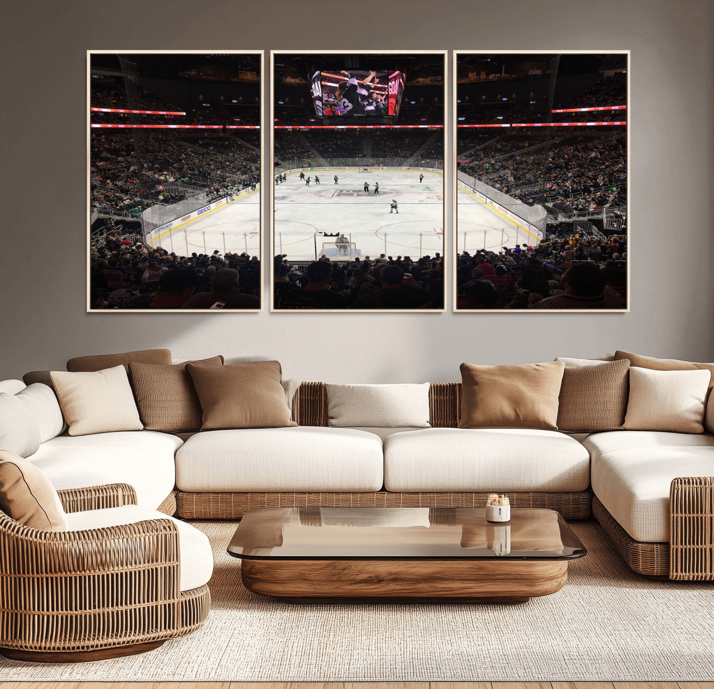 14802-MGV-CV-36X24-T Mobile Arena Paradise Nevada Vegas Golden Knights Ice Hockey Stadium Canvas Print Wall Art