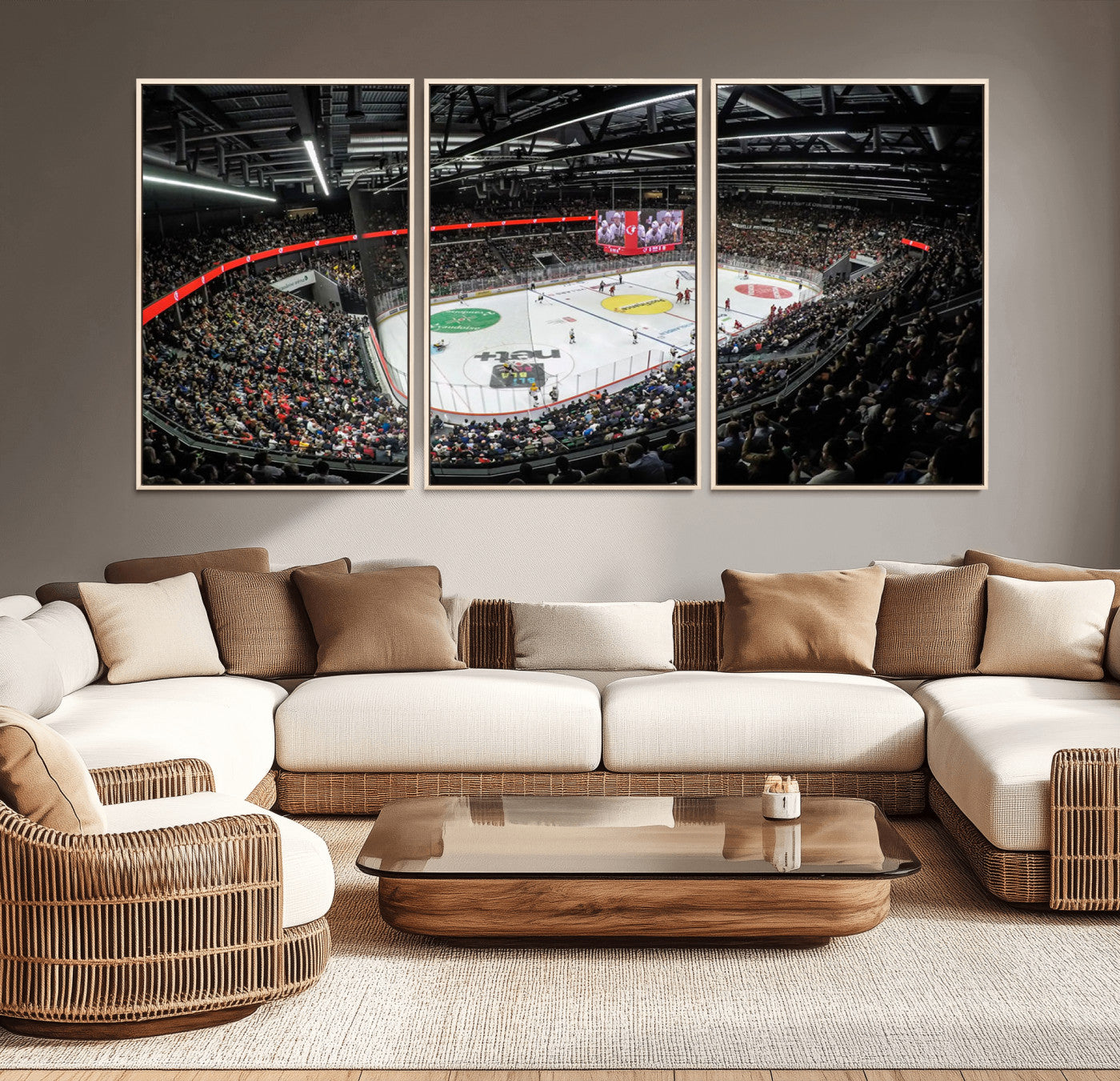 MGV-FC-60X30-3P - Vaudoise Lausanne Ice Hockey Arena Stadium Wall Art Canvas, Vaudoise Lausanne Ice Hockey Canvas
