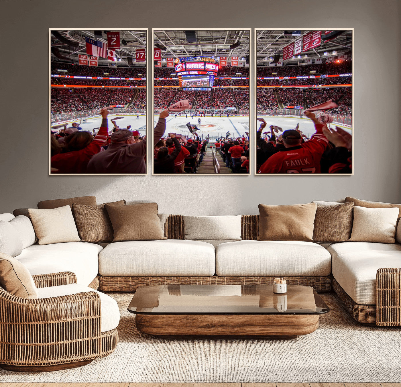 50609-MGV-CV-36X24-Carolina Hurricanes Ice Hockey Stadium Wall Art, Carolina Hurricanes Canvas Print
