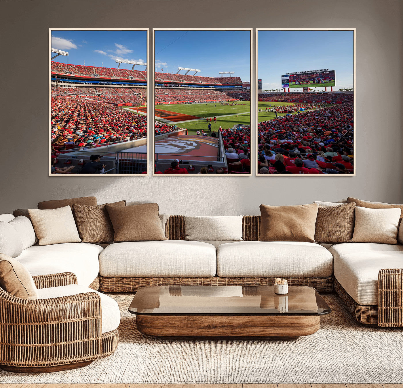 65229-MGV-CV-36X24-Florida Tampa Raymond James Stadium Wall Art Canvas Print - NFL Football Stadium Print