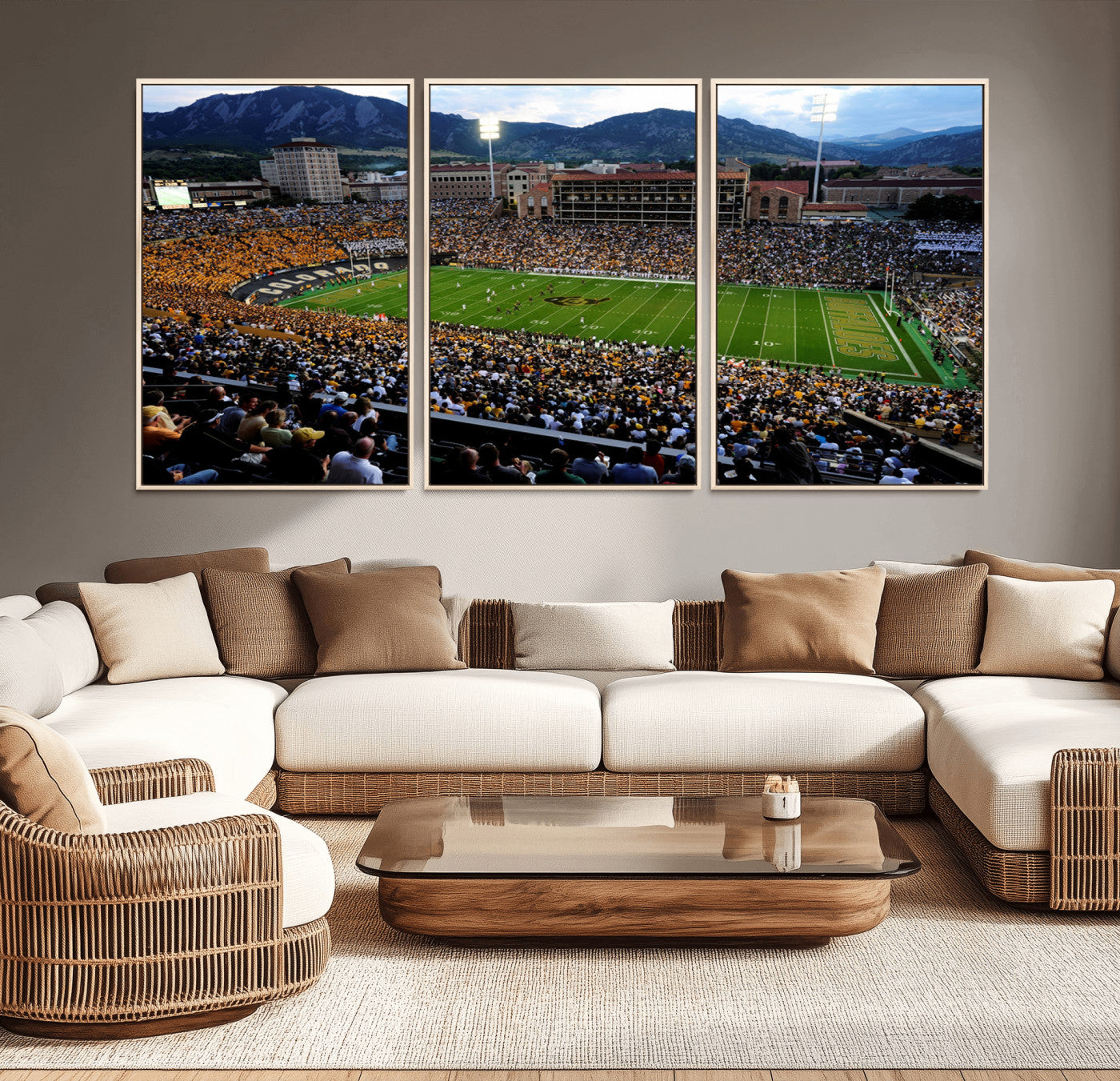 MGV-FC-60X30-3P - Colorado Buffaloes Canvas Print - Boulder Folsom Field Stadium Wall Art Canvas Print, Football Print