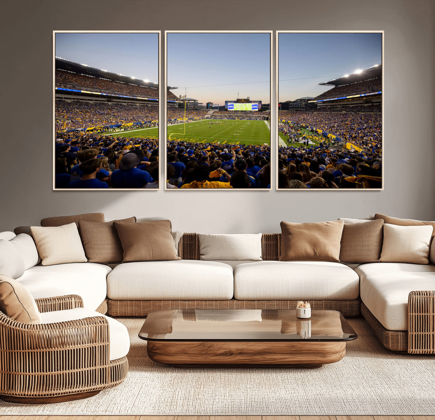 MGV-FC-60X30-3P - Pittsburgh Panthers Football Team Print - Pittsburgh Acrisure Stadium Wall Art Canvas Print