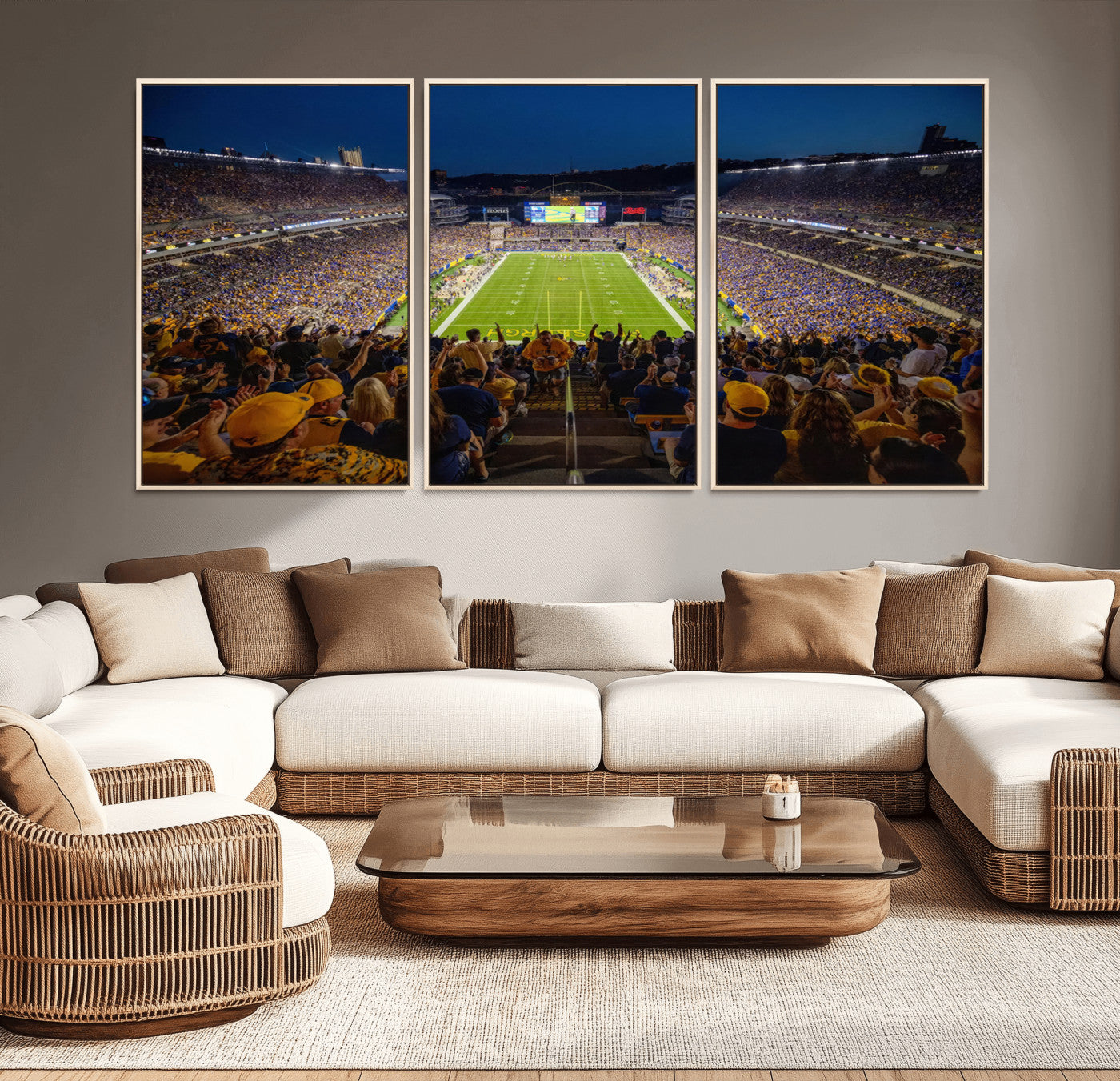 MGV-FC-60X30-3P - Pittsburgh Panthers Football Team Print - Pittsburgh Acrisure Stadium Wall Art Canvas Print