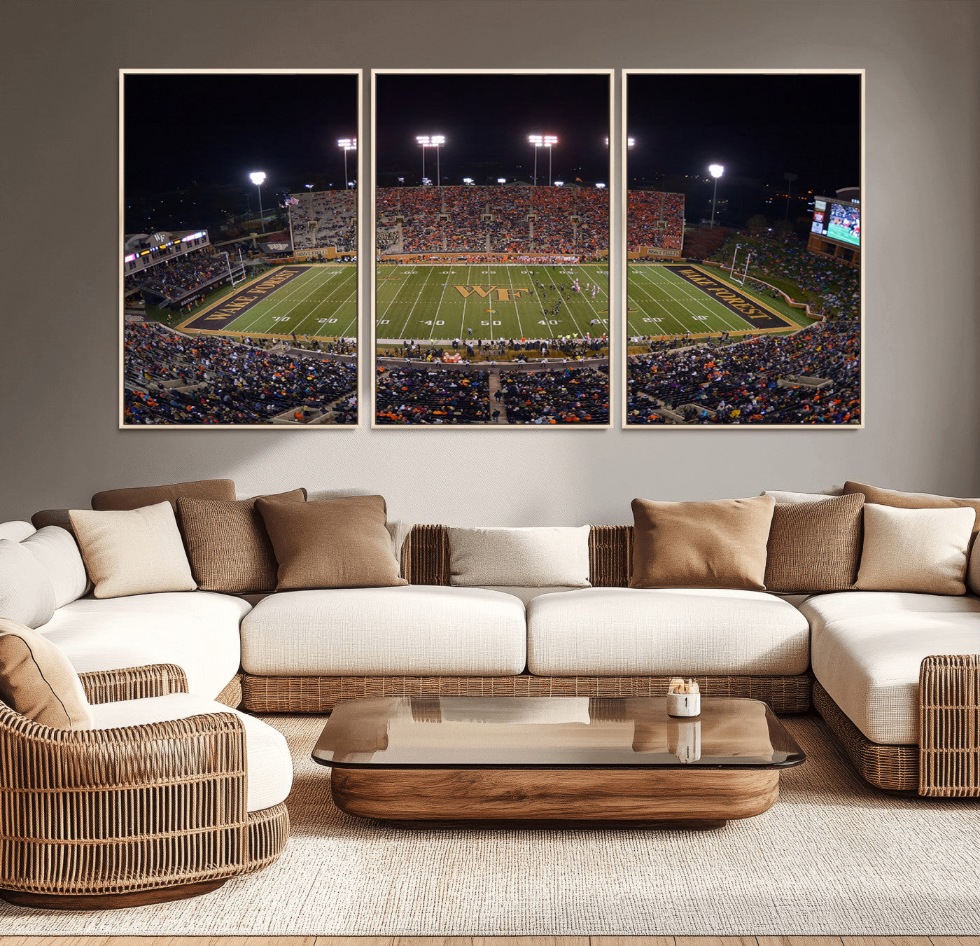 26033-MGV-CV-36X24-Demon Deacons Print Canvas, Football Team Print - Winston-Salem Allegacy Federal Credit Union